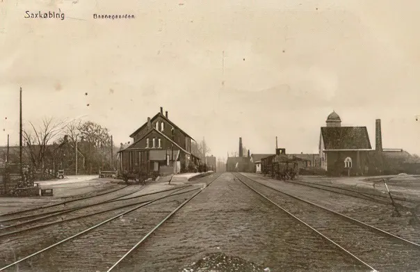 Billede af Sakskøbing Station ca. 1915.
