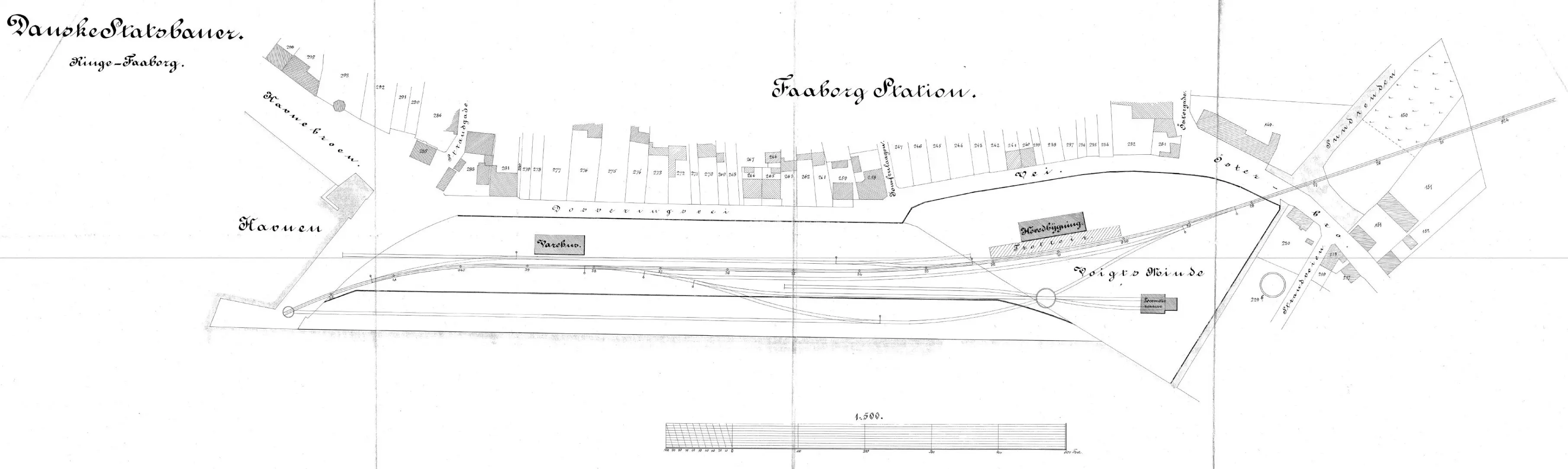 Sporplan af Faaborg Station.