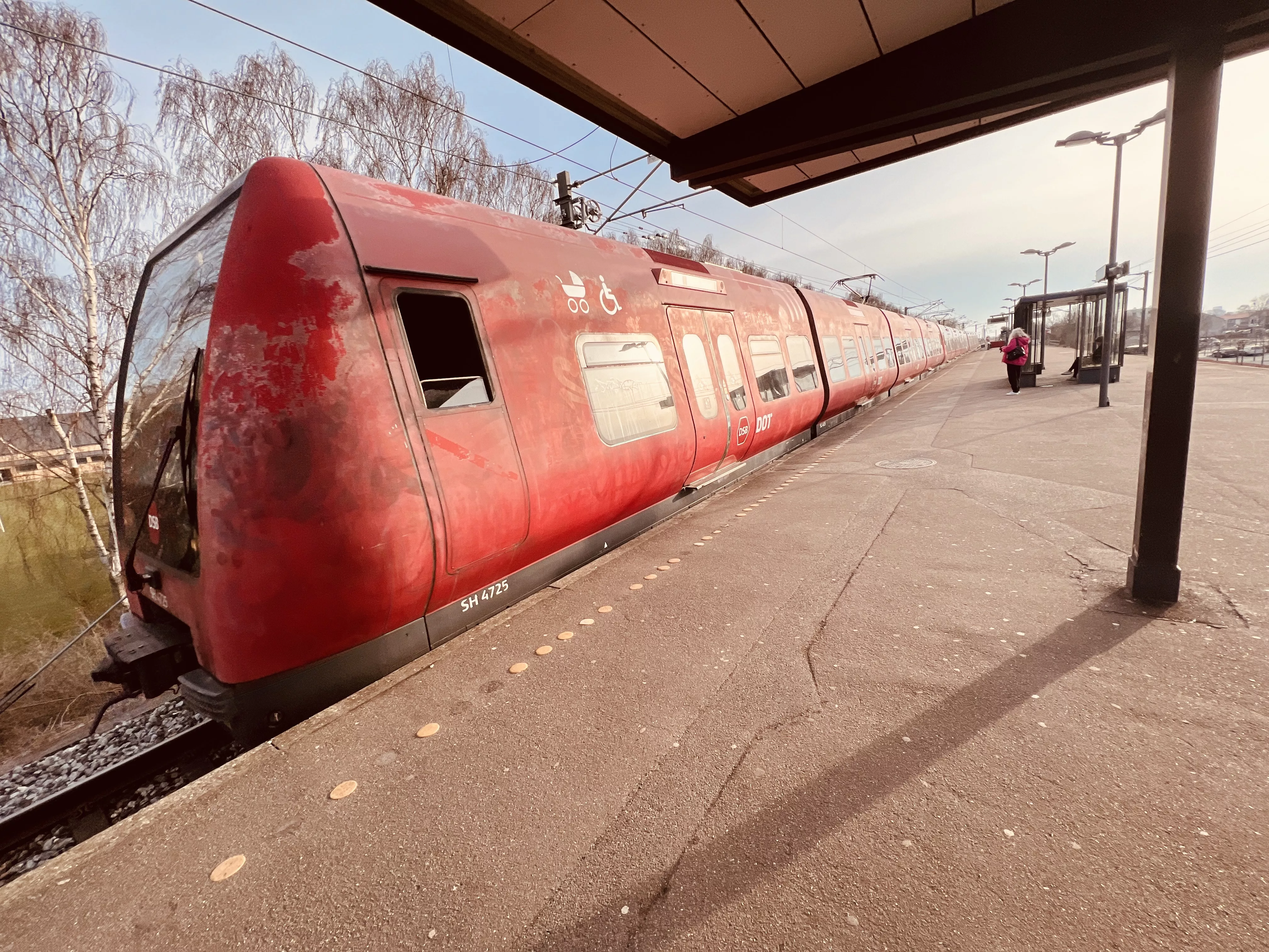 Billede af tog ud for Friheden S-togstrinbræt.