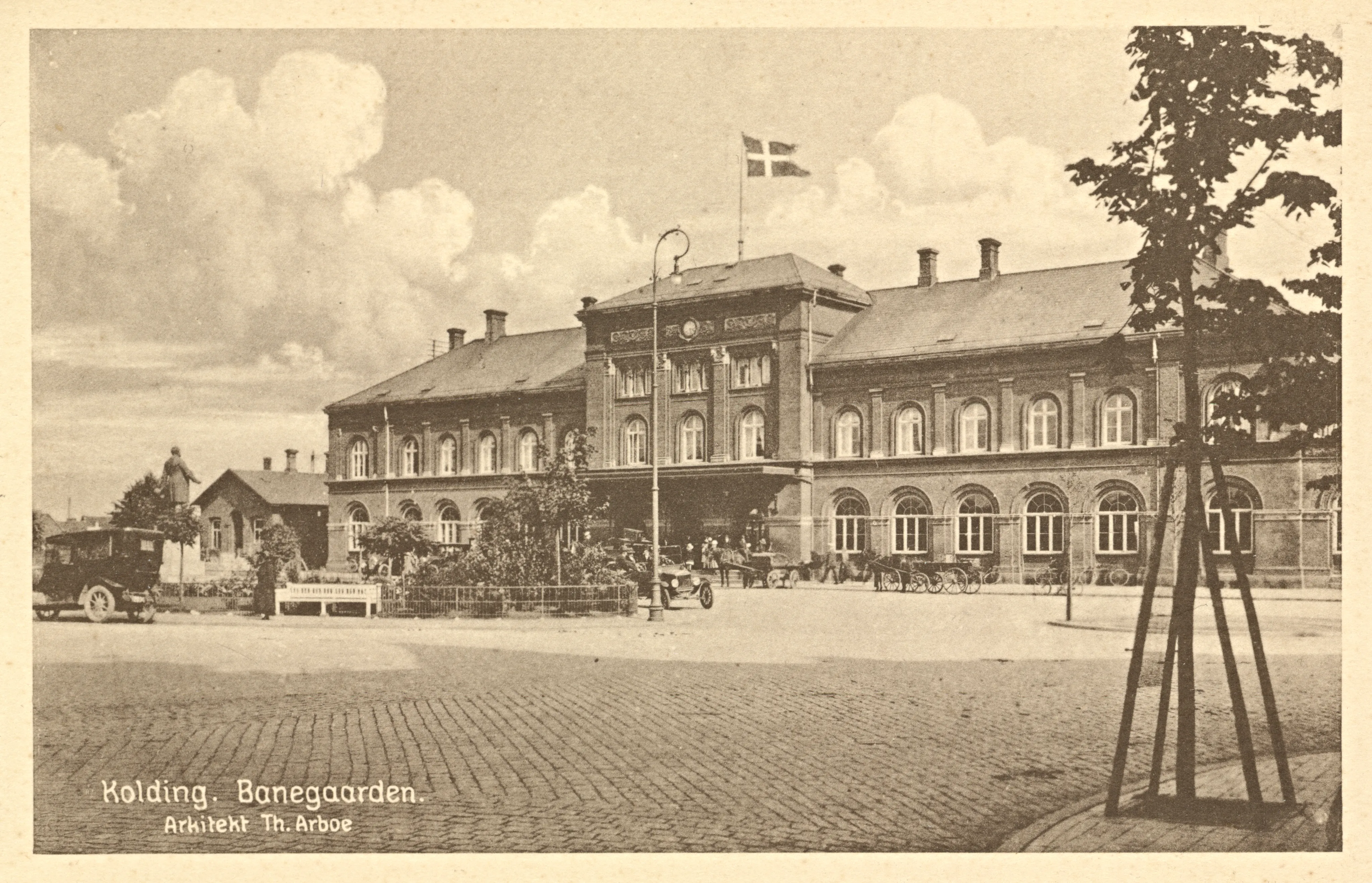 Postkort med Kolding Banegård.