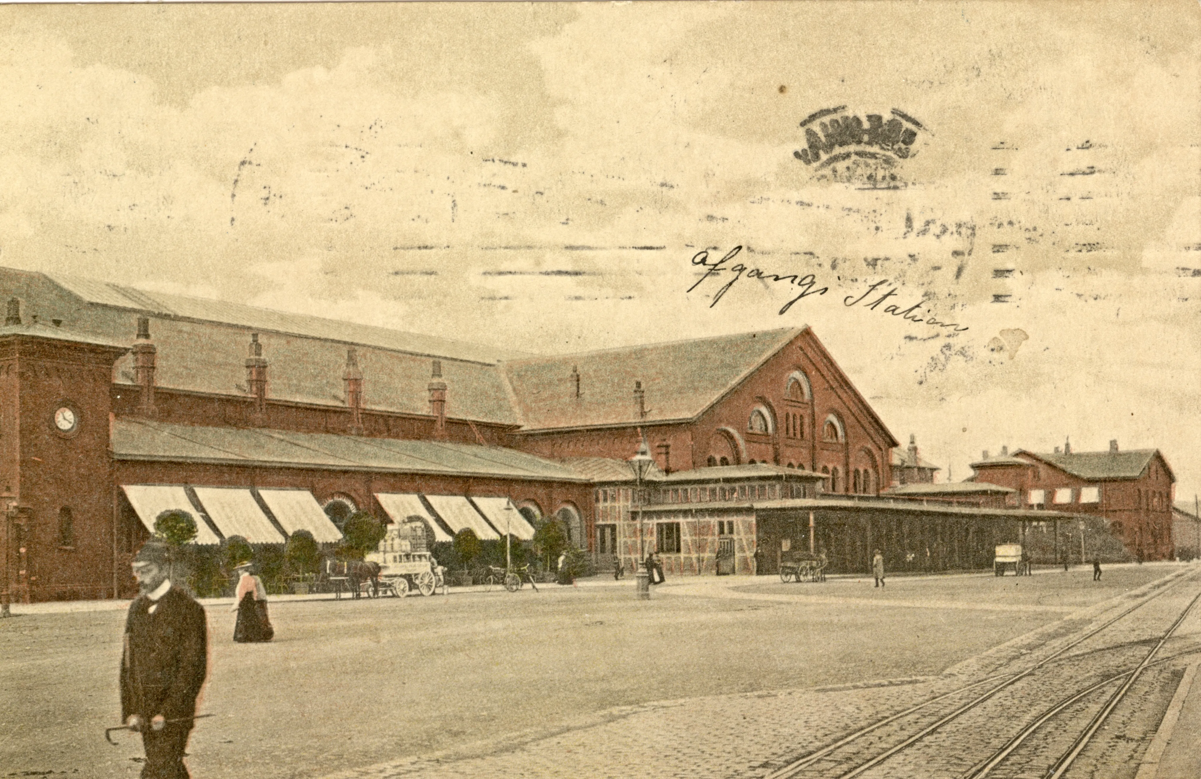 Postkort med København Station.