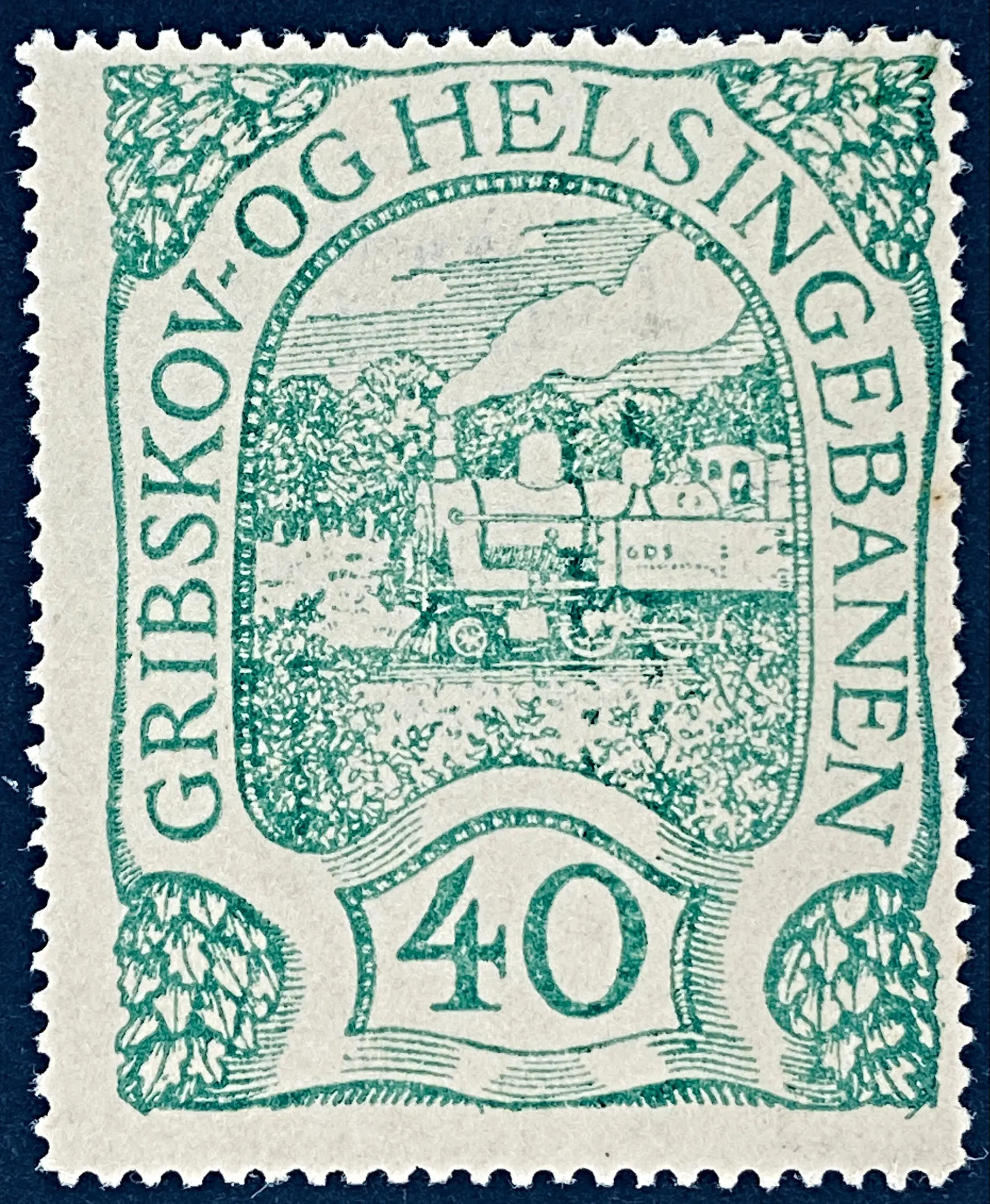 GDS 10 - 40 Øre Motiv: Damptog - Grøn.