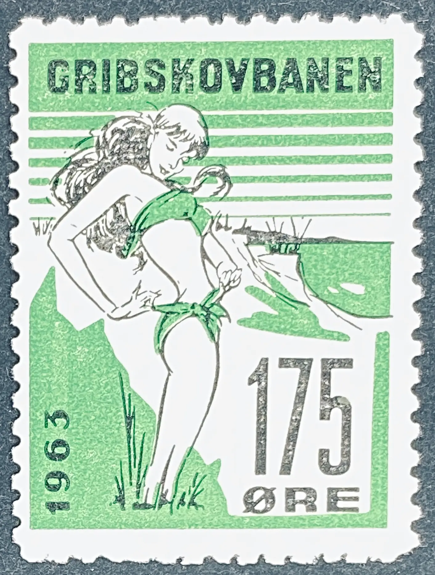 GDS 76 - 175 Øre Motiv: Badepige - Sort og Grøn.