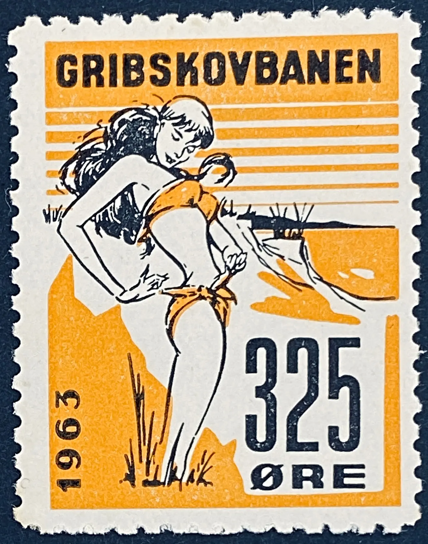 GDS 78 - 325 Øre Motiv: Badepige - Sort og Orange.