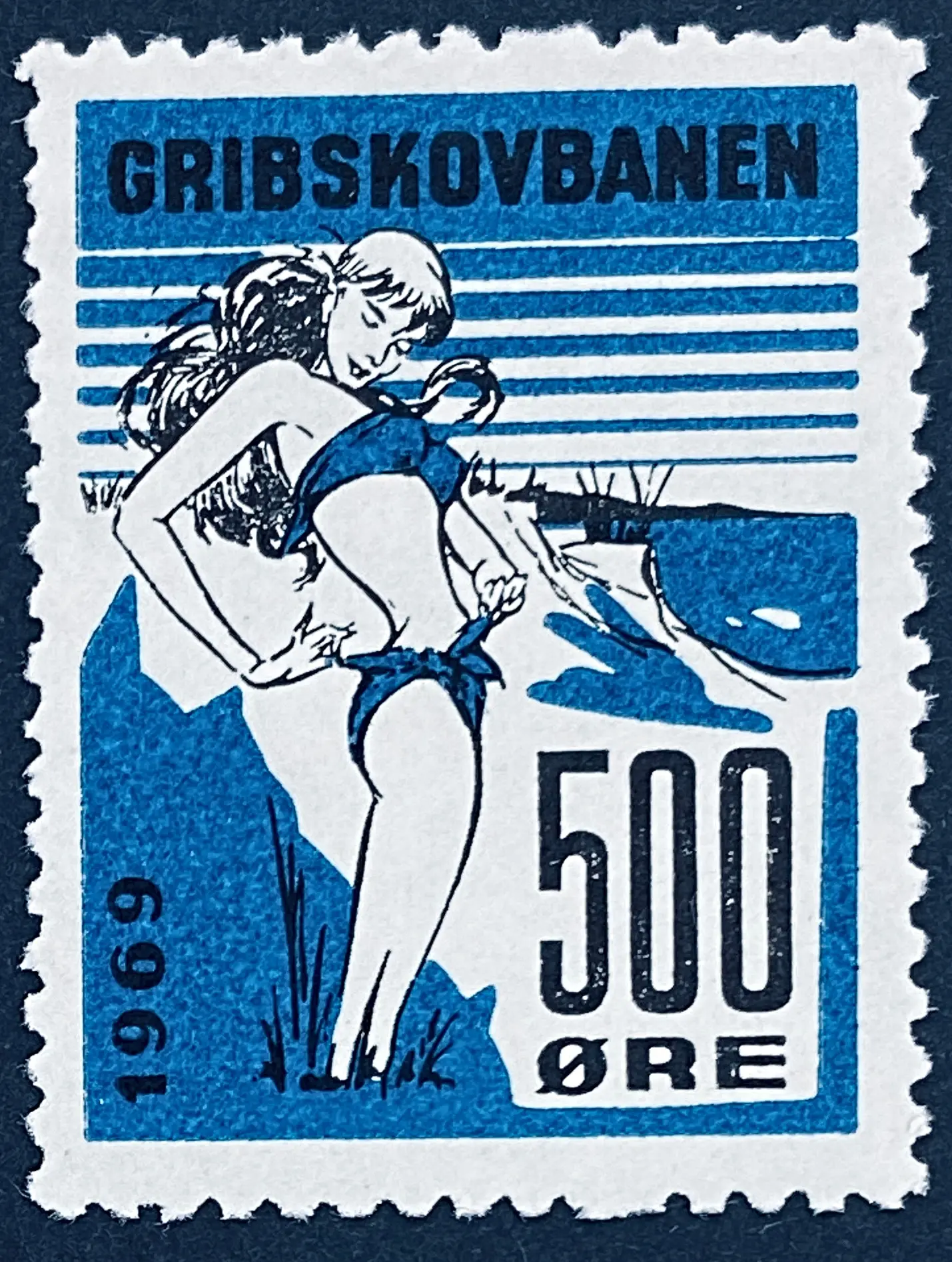 GDS 99 - 500 Øre Motiv: Badepige - Sort og Blå.