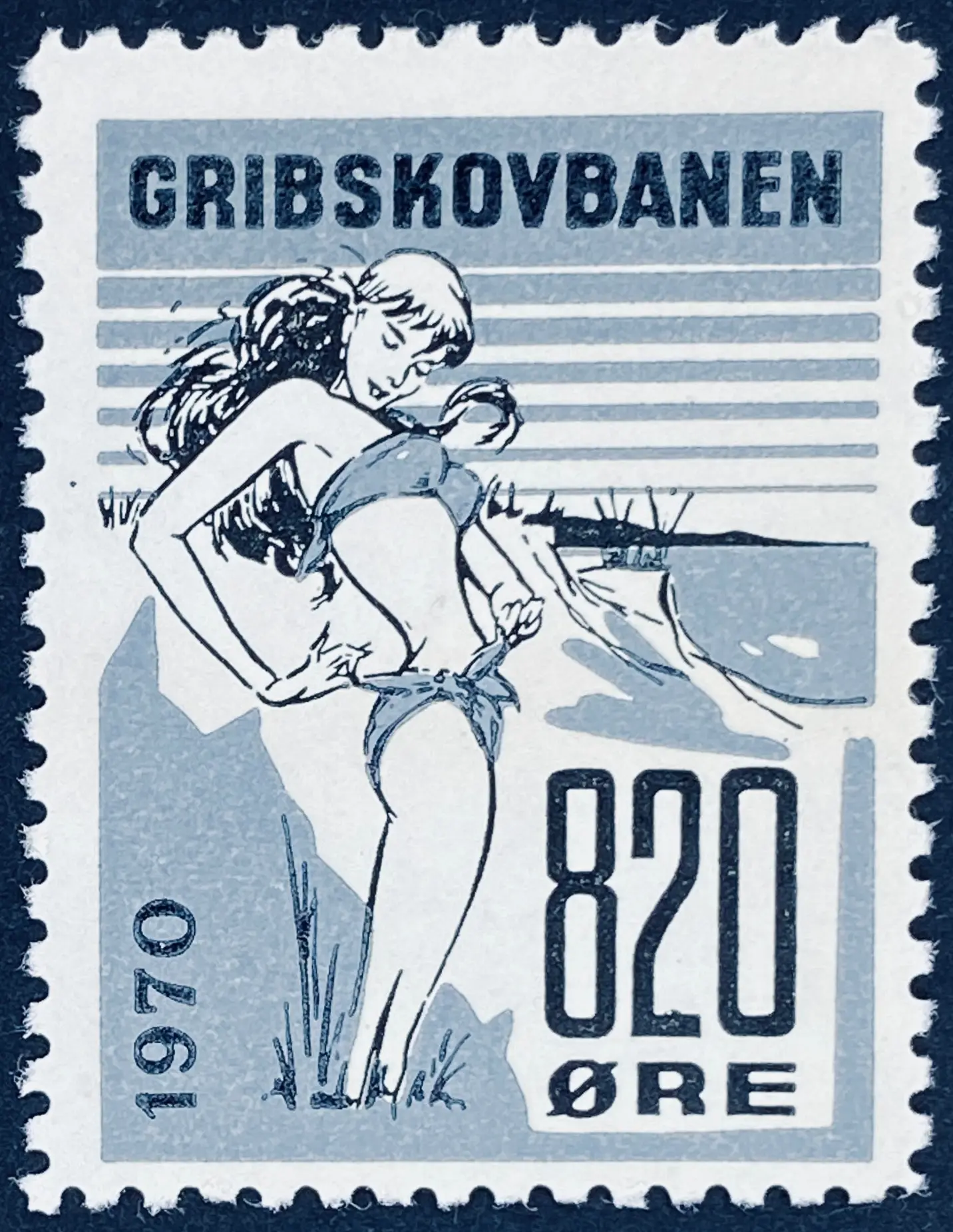 GDS 113 - 820 Øre Motiv: Badepige - Sort og Grå.