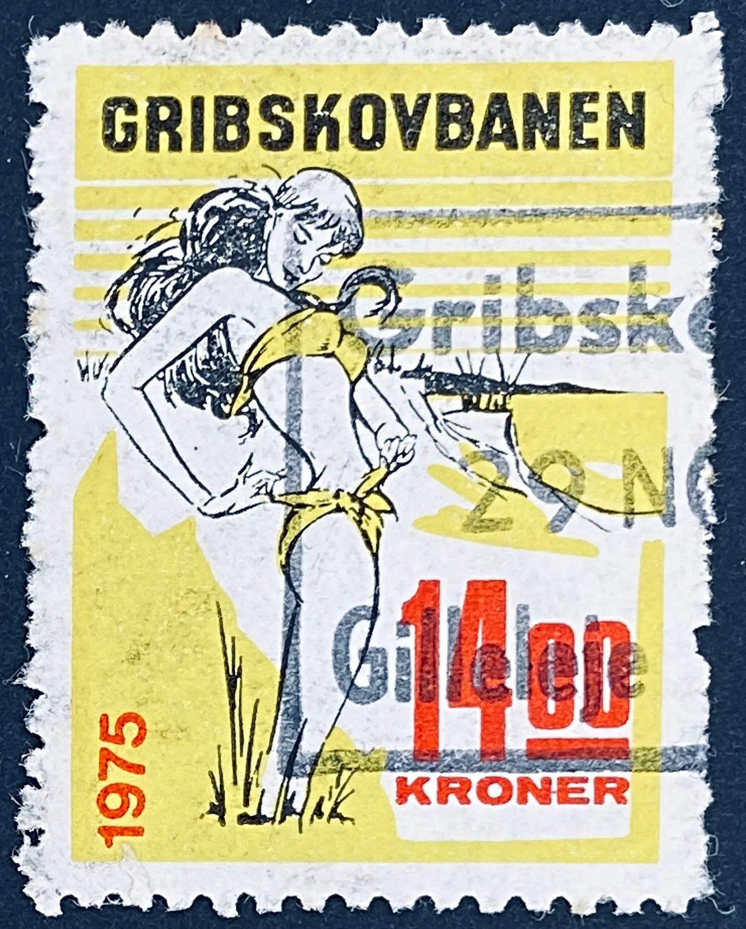 GDS 158 - 14 Kroner Motiv: Badepige - Sort, Gul og Rød.