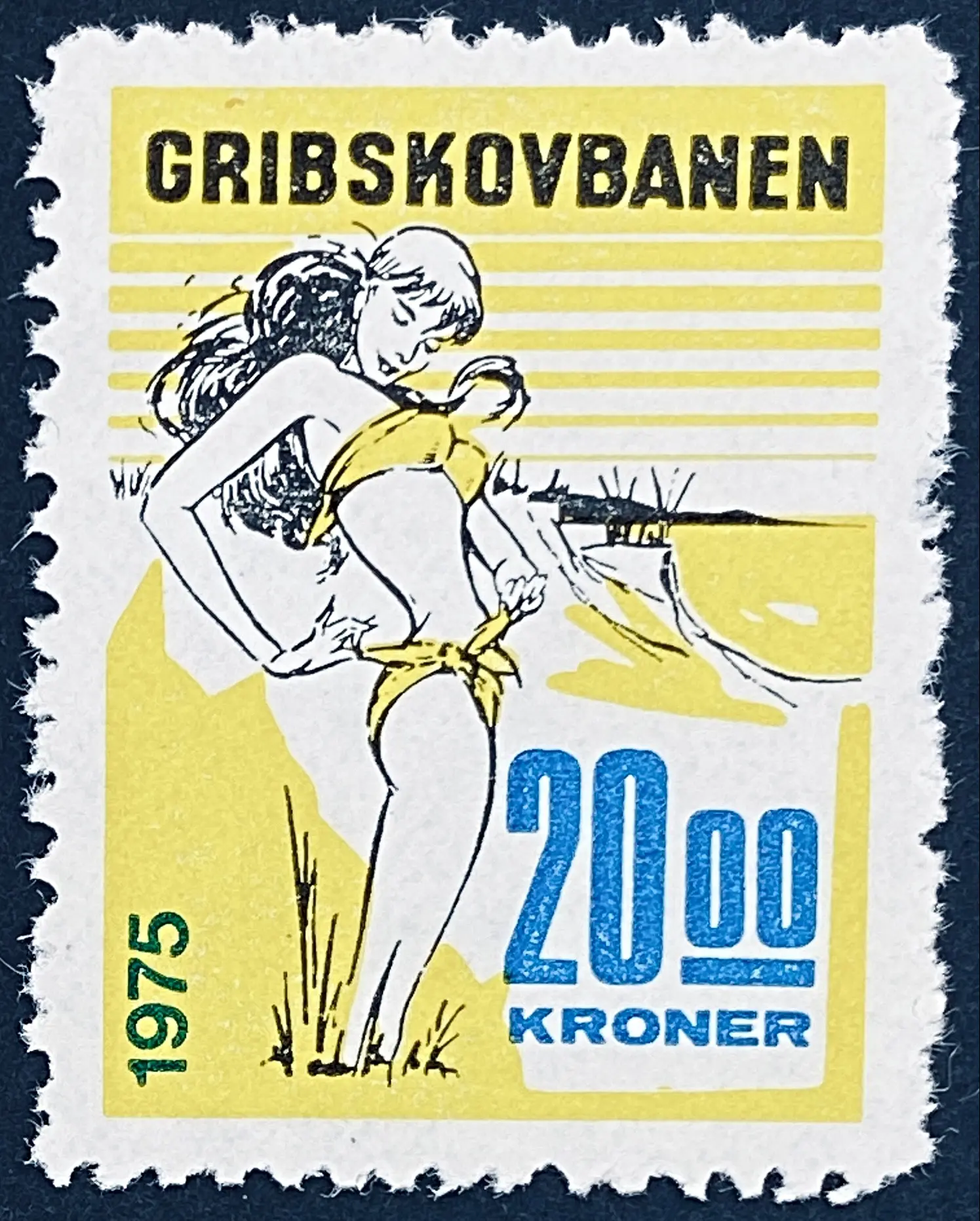 GDS 160 - 20 Kroner Motiv: Badepige - Sort, Gul, Blå og Grøn.