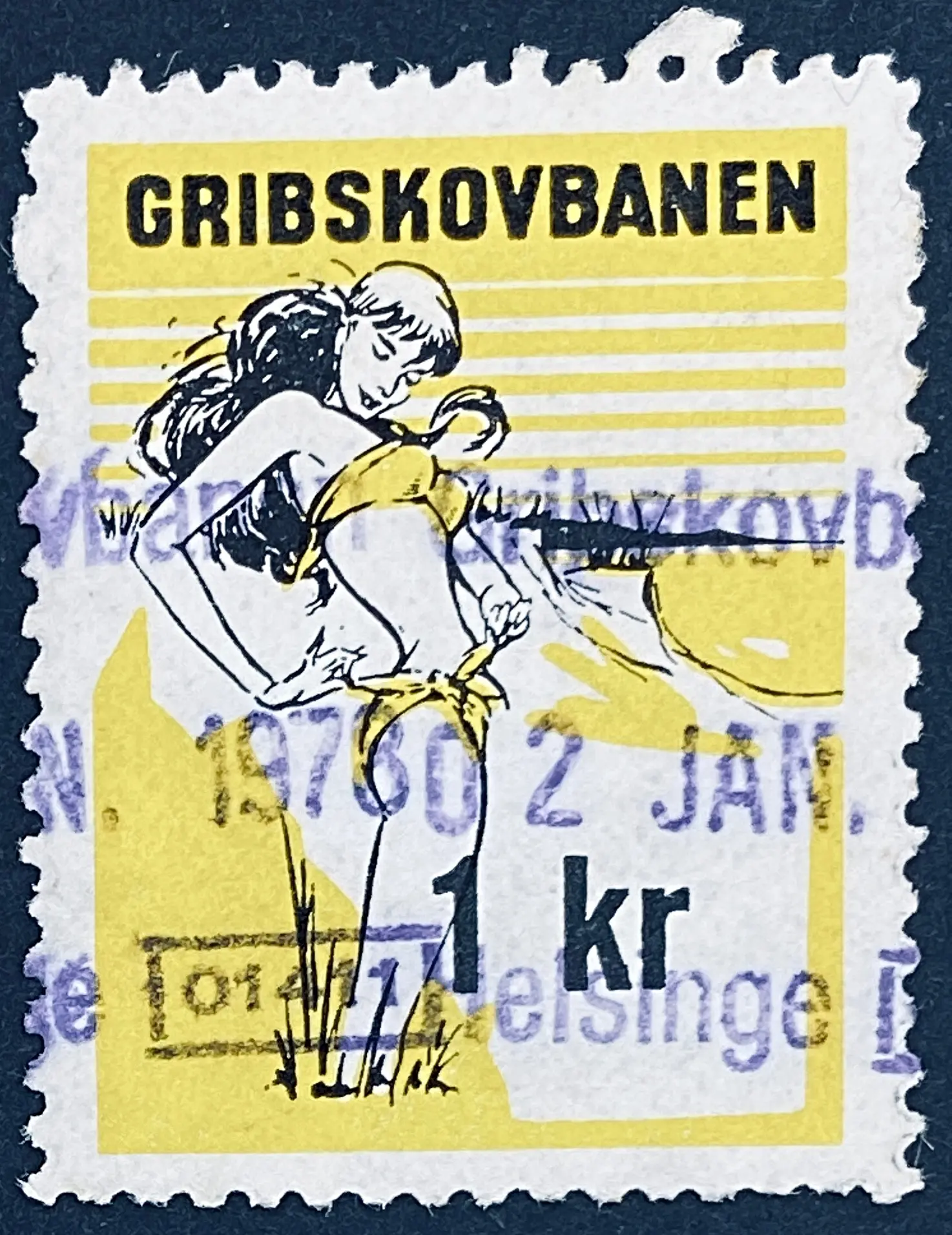 GDS 161 - 1 Krone Motiv: Badepige - Sort og Gul.