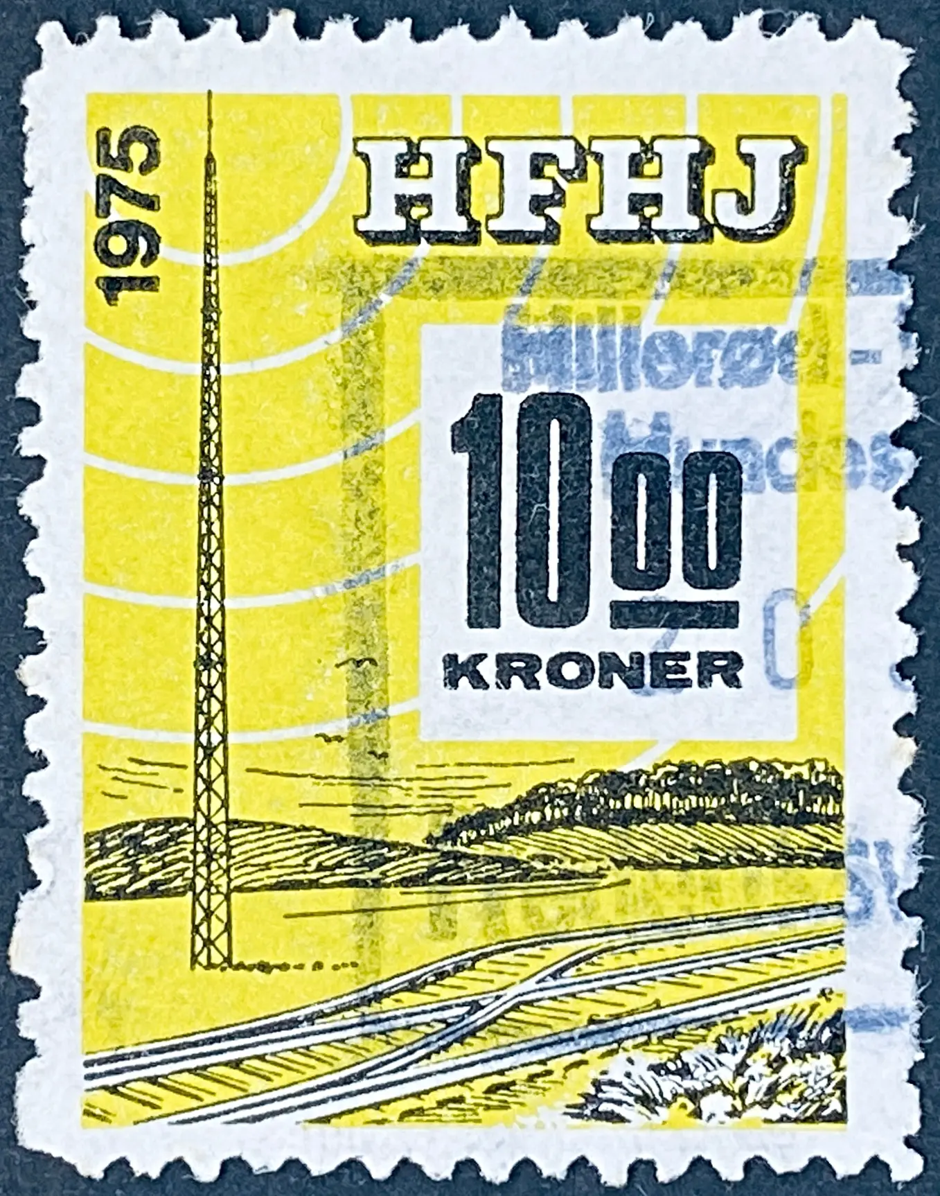 HFHJ 169 - 10<sup>00</sup> Kroner Motiv: Radiomast - Gul og Sort.
