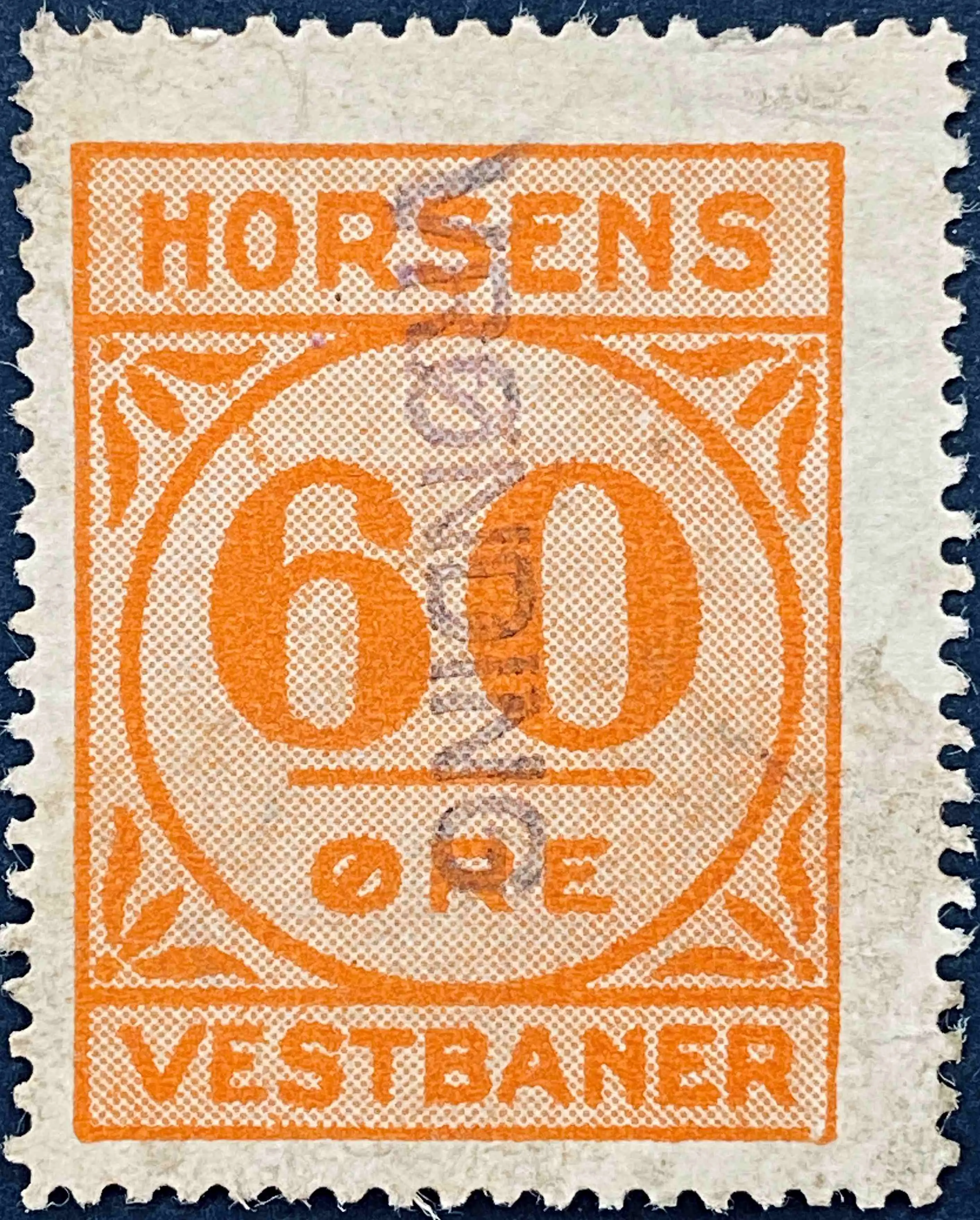 HV 23 - 60 Øre - Orange - stemplet på Vrønding Station (Vr).