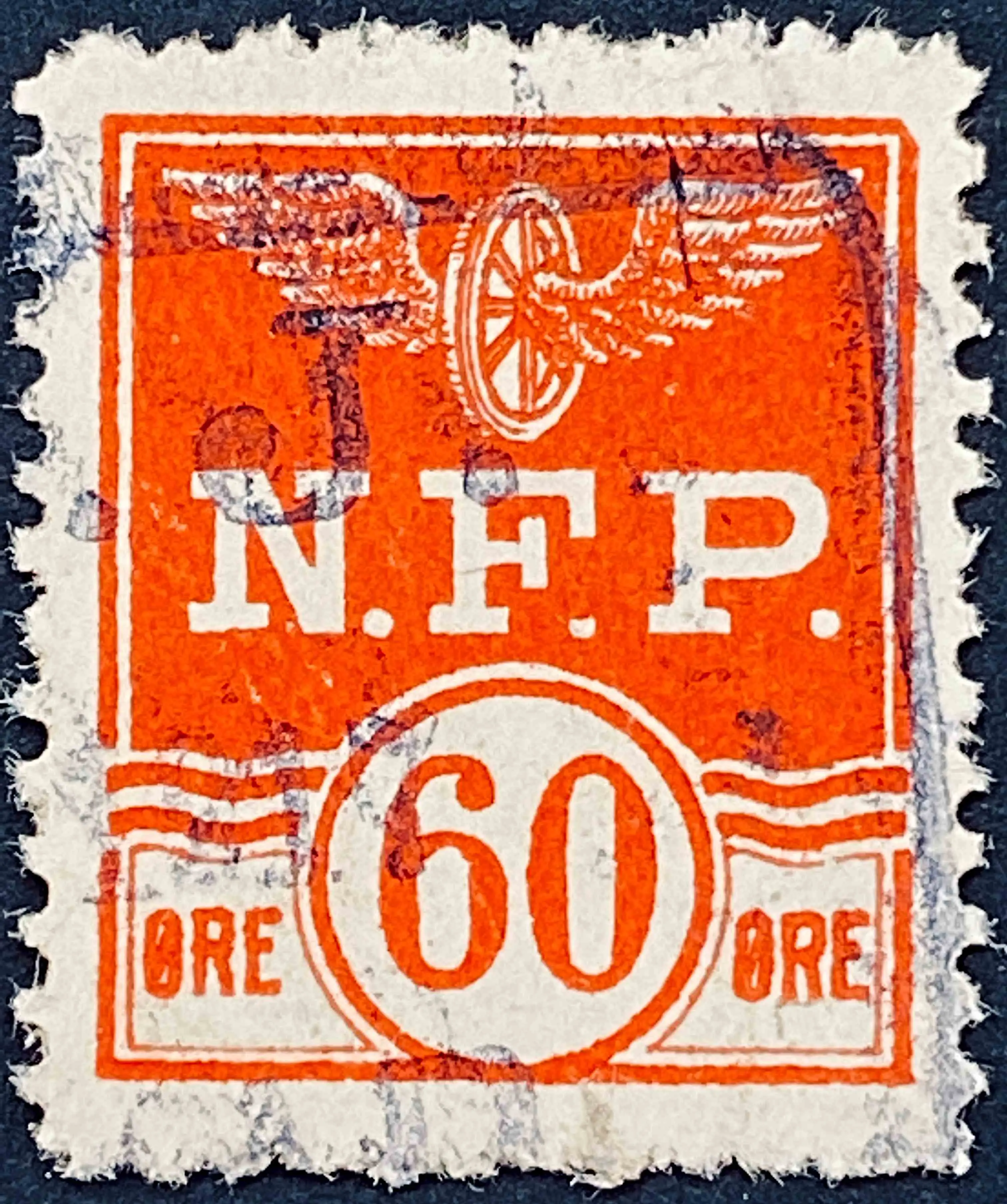 NFP F6 - 60 Øre Motiv: Vingehjul - Rød.