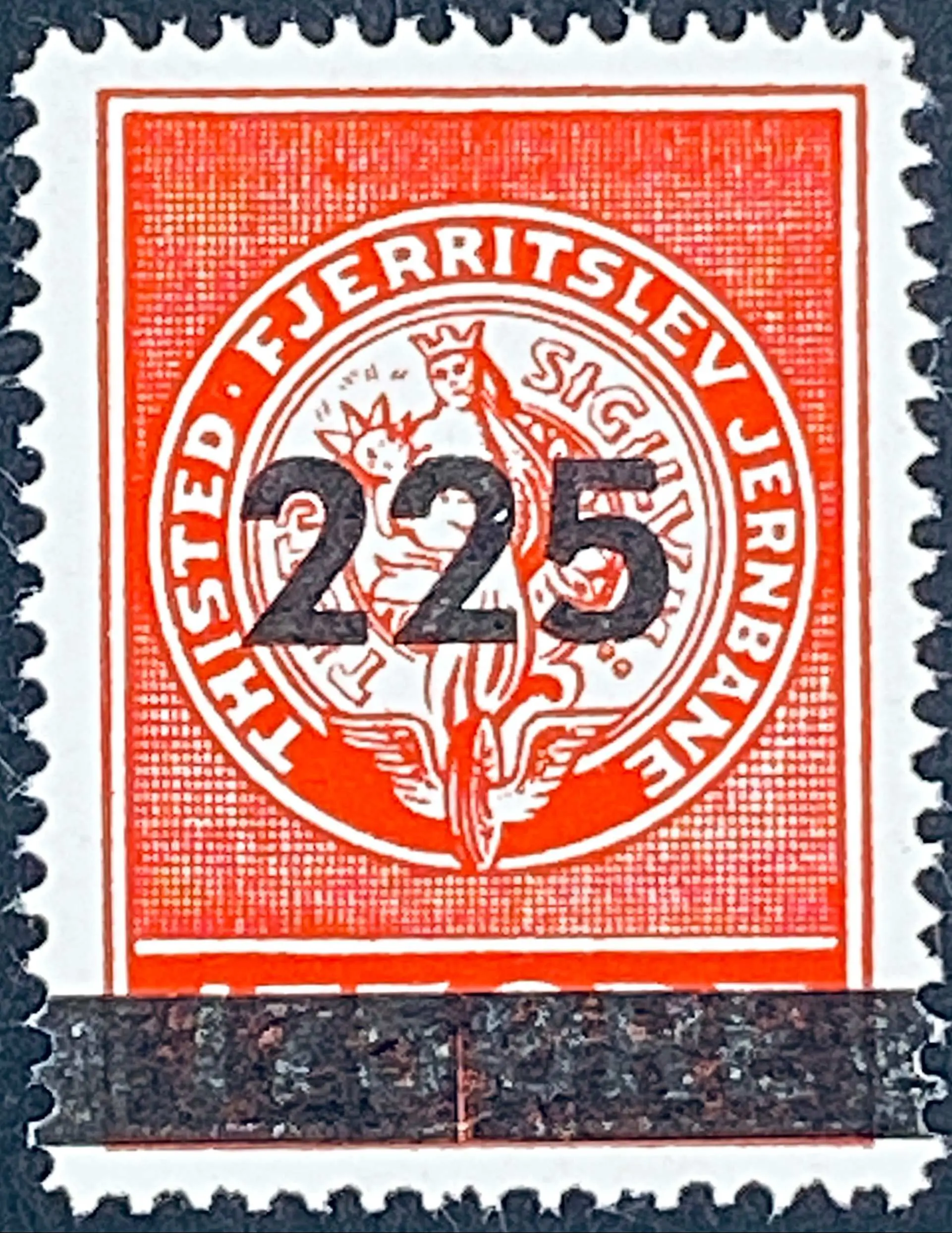 TFJ 60 - Provisorium (overtryk) 225 Øre sort bogtryk på 175 Øre - Rød.