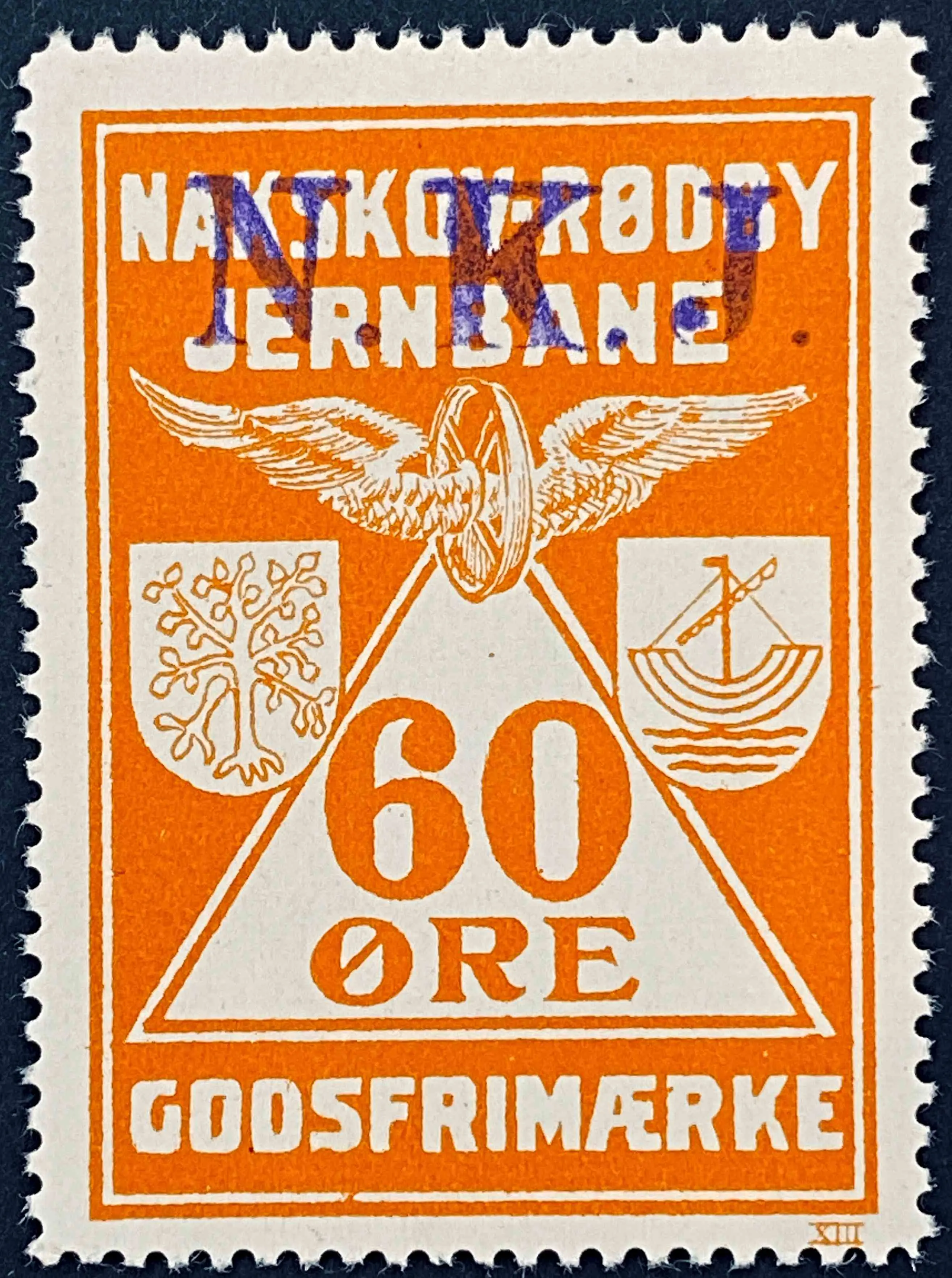 NKJ 21B - 60 Øre - Orange nuance.