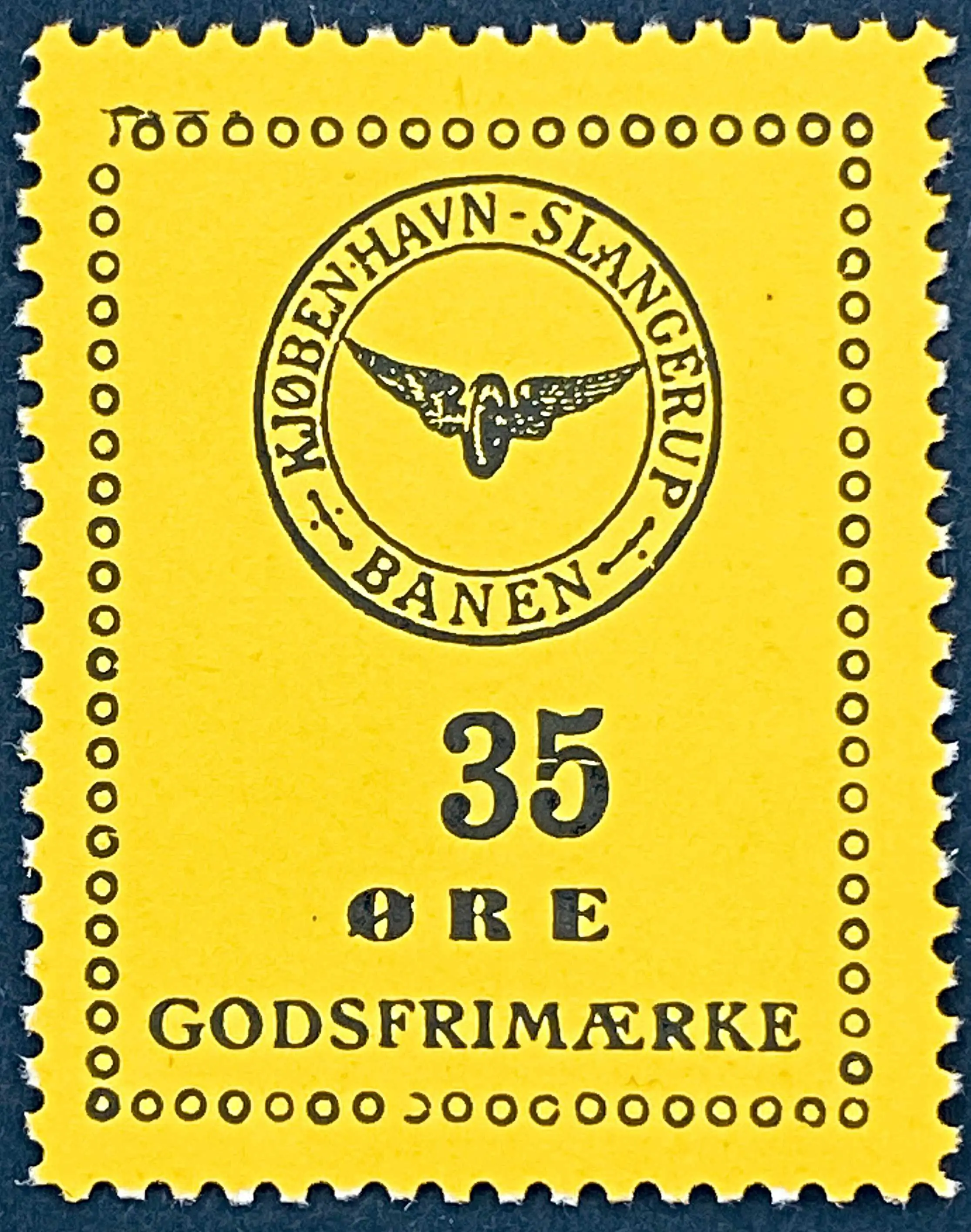 KSB 28 - 35 Øre - Sort tekst på mørkegult papir.