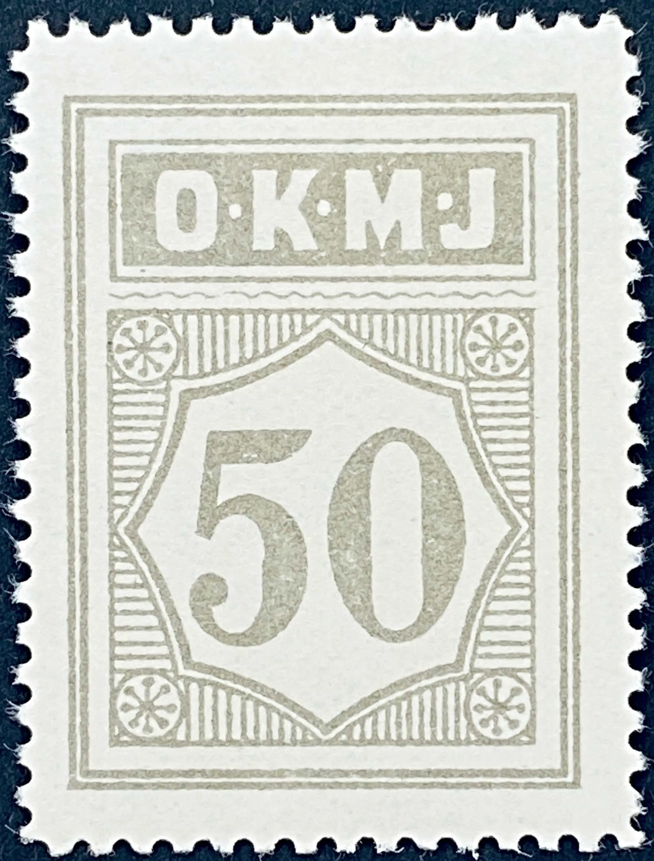 OKMJ 38 - 50 Øre - Grå.