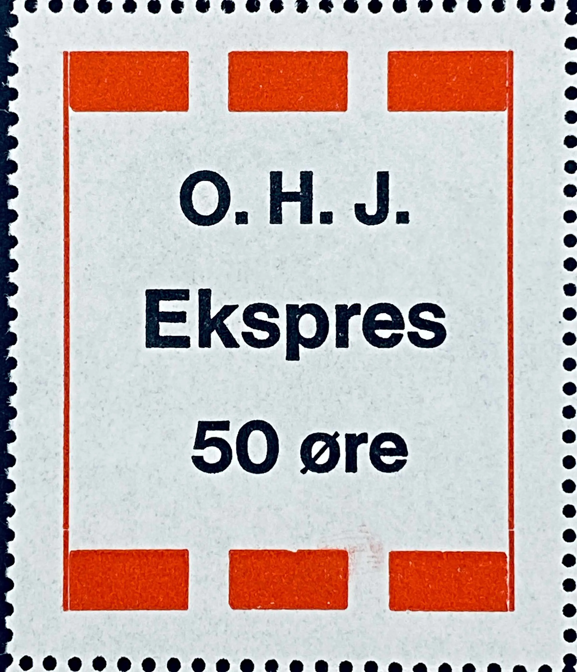 OHJ 82 - 50 Øre - Sort og Rød.