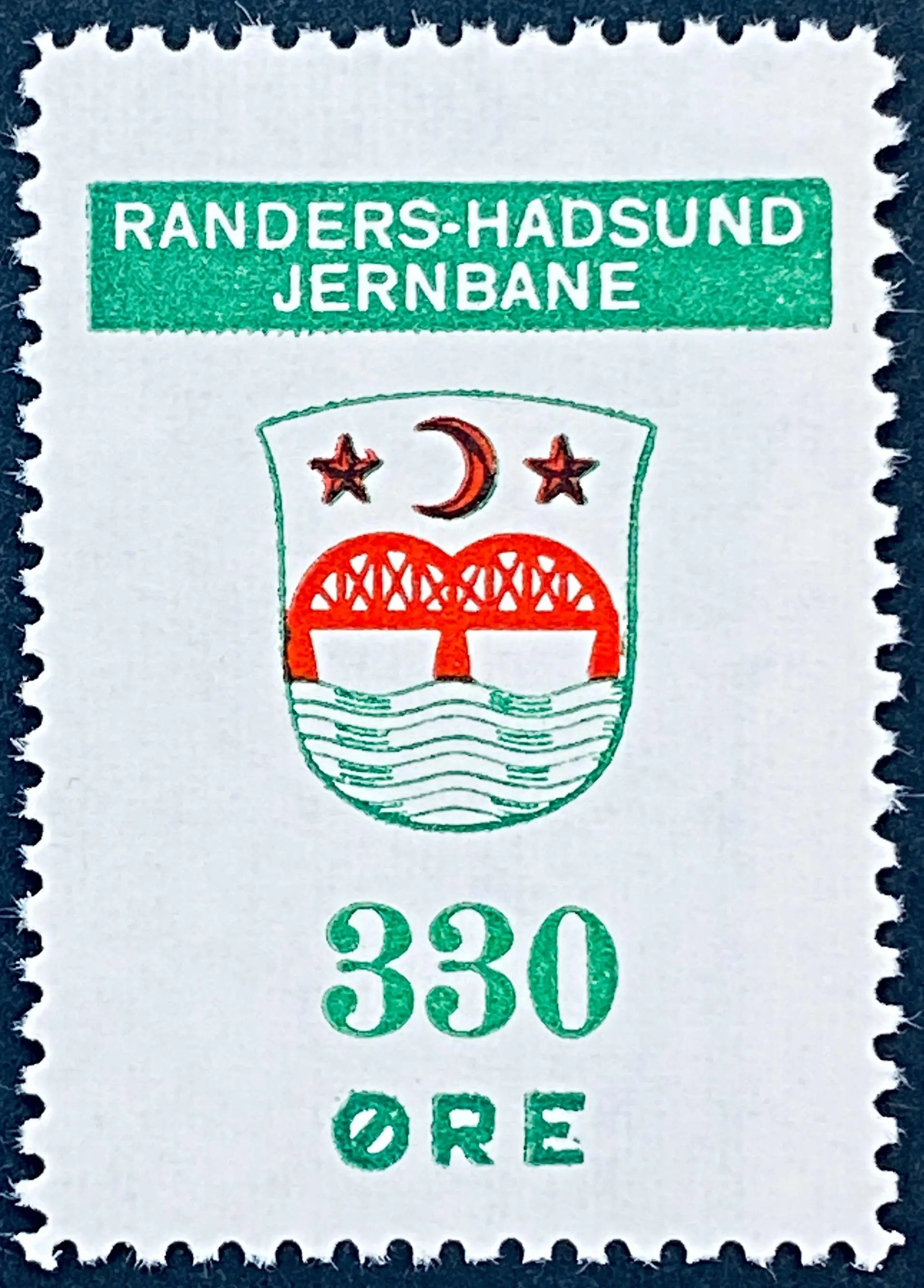 RHJ 89 - 330 Øre - Rød og Grøn.
