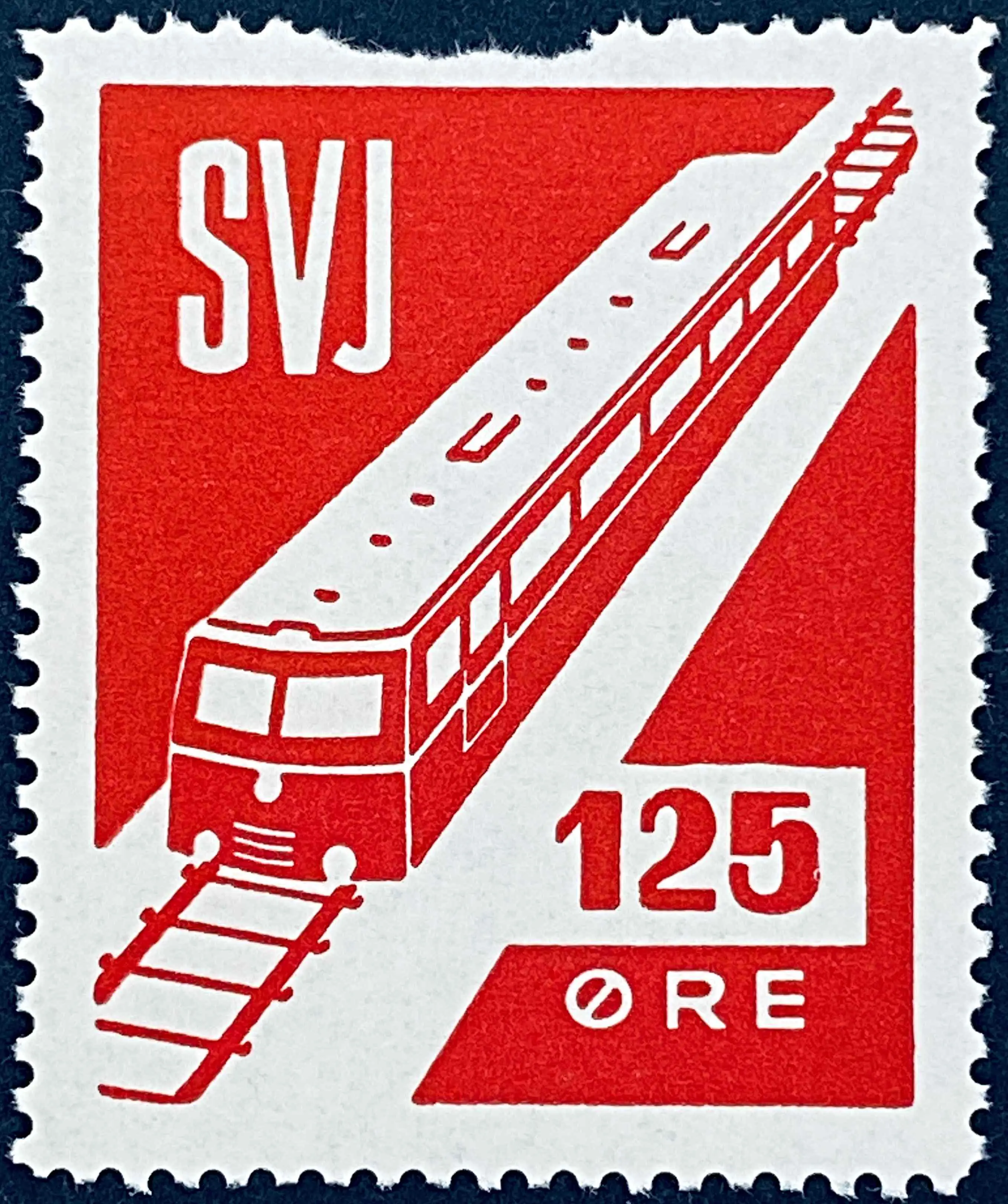 SVJ 30 - 125 Øre Motiv: Skinnebus - Rød.