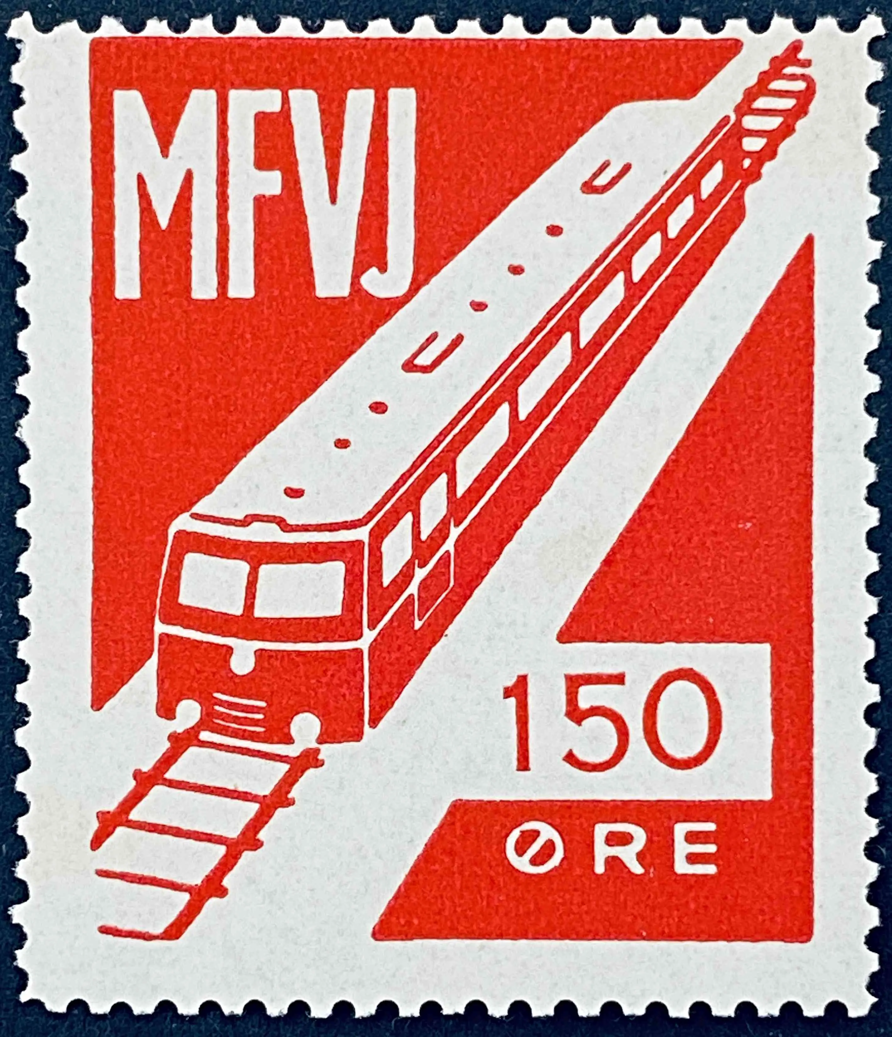 MFVJ 35 - 150 Øre Motiv: Skinnebus - Rød.
