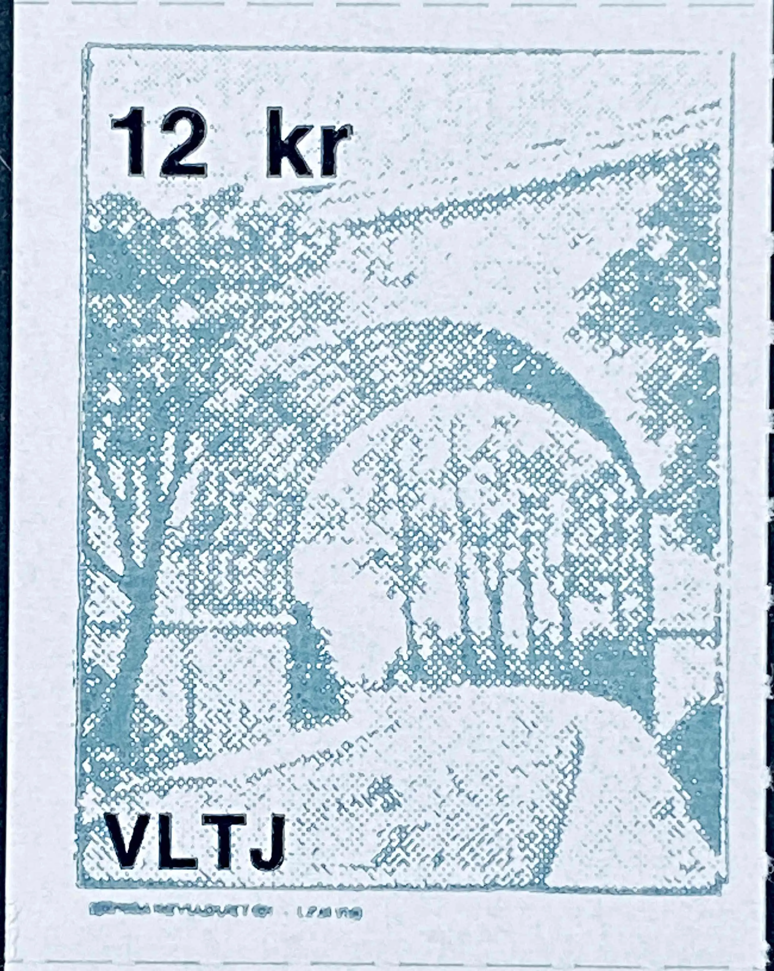 VLTJ 82B - 12 Kroner Motiv: Jernbaneviadukt i Lemvig - Grå.