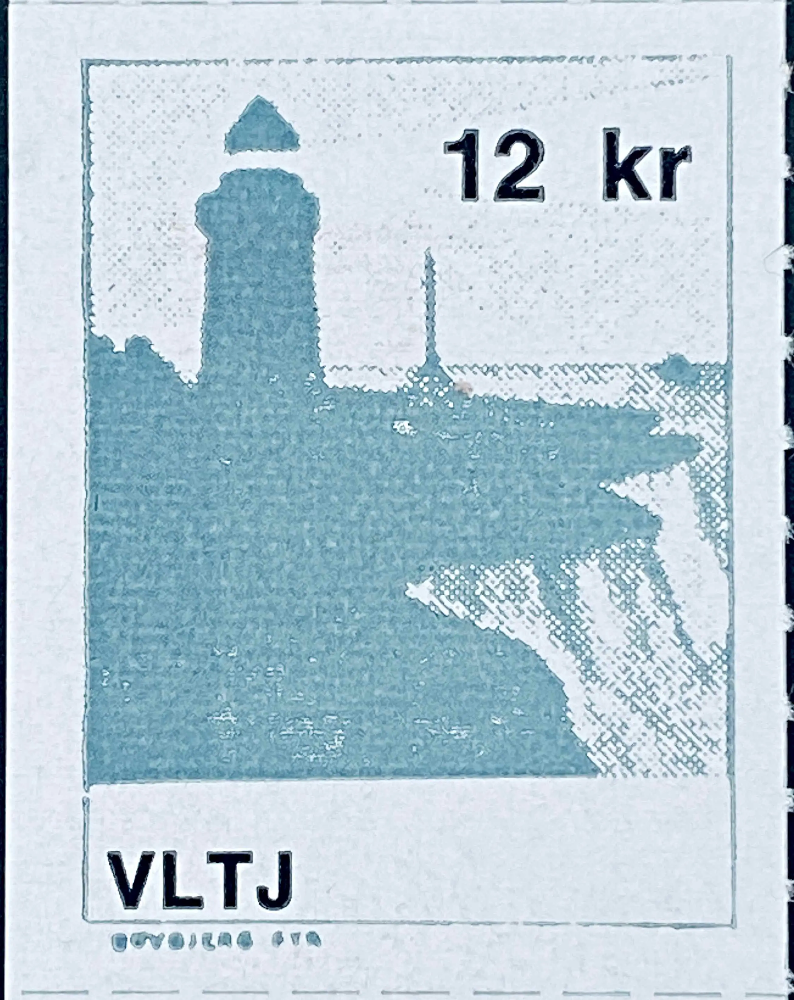 VLTJ 82C - 12 Kroner Motiv: Bovbjerg Fyr - Grå.