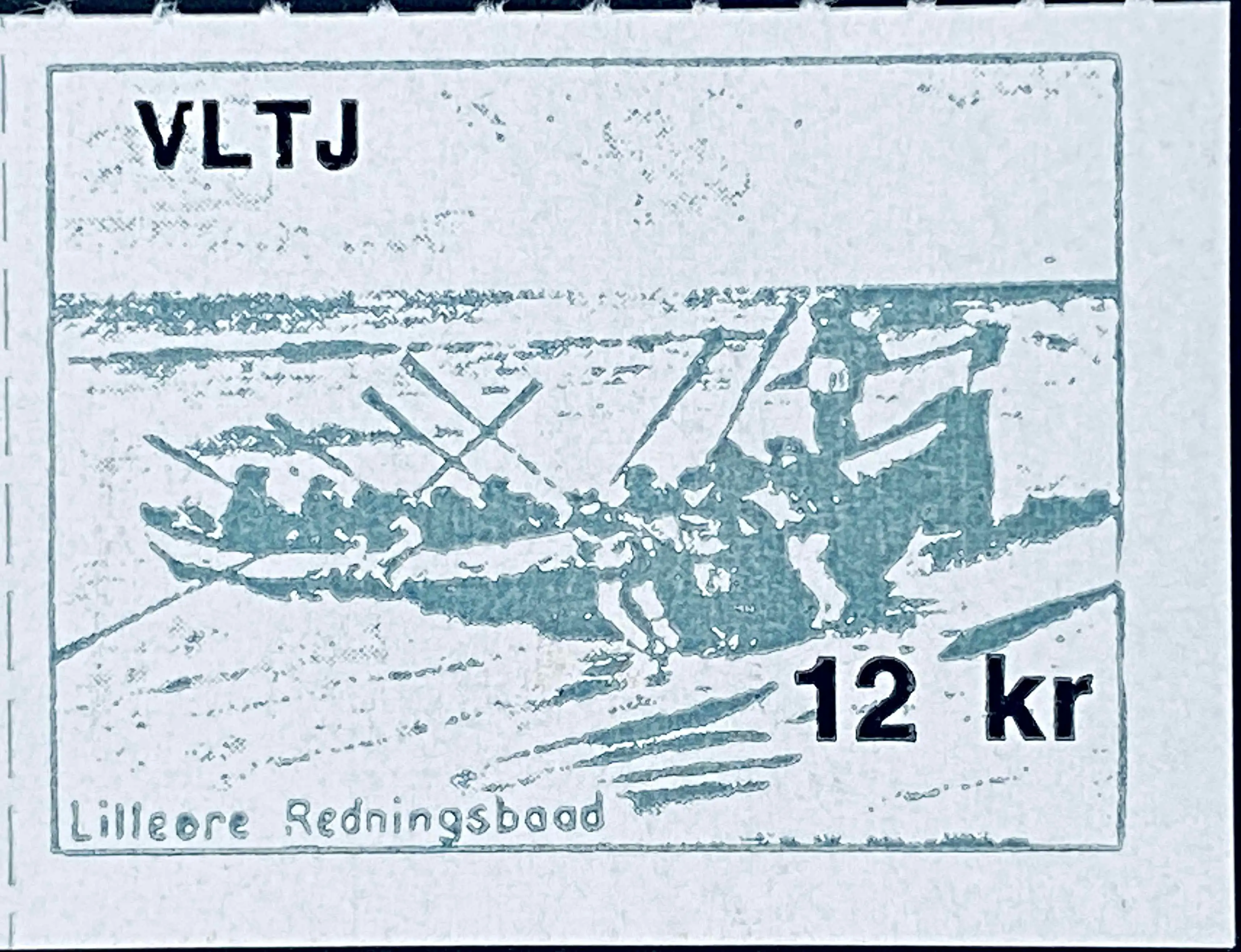 VLTJ 82E - 12 Kroner Motiv: Lilleøre Redningsbaad - Grå.