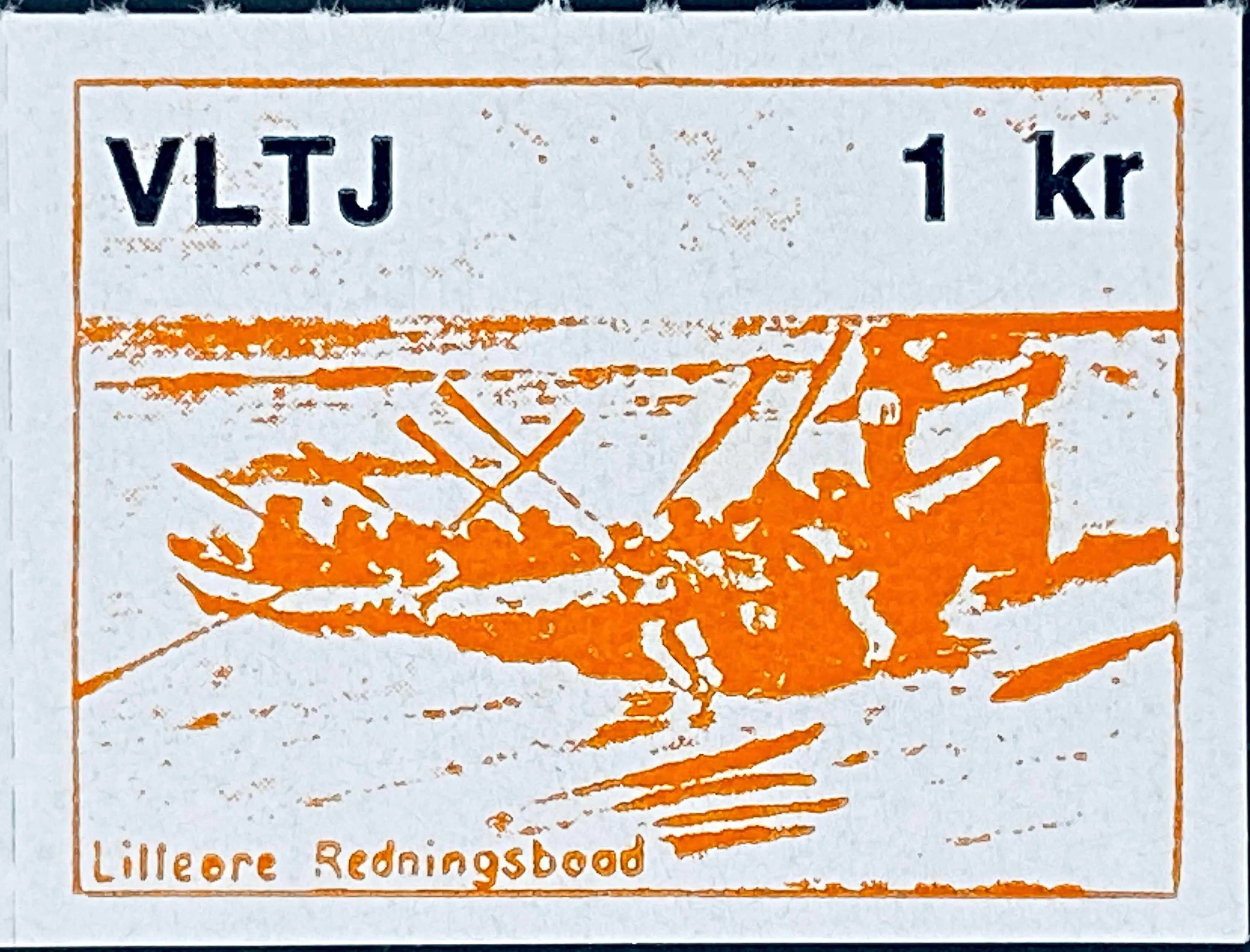 VLTJ 88E - 1 Kroner Motiv: Lilleøre Redningsbaad - Orange.