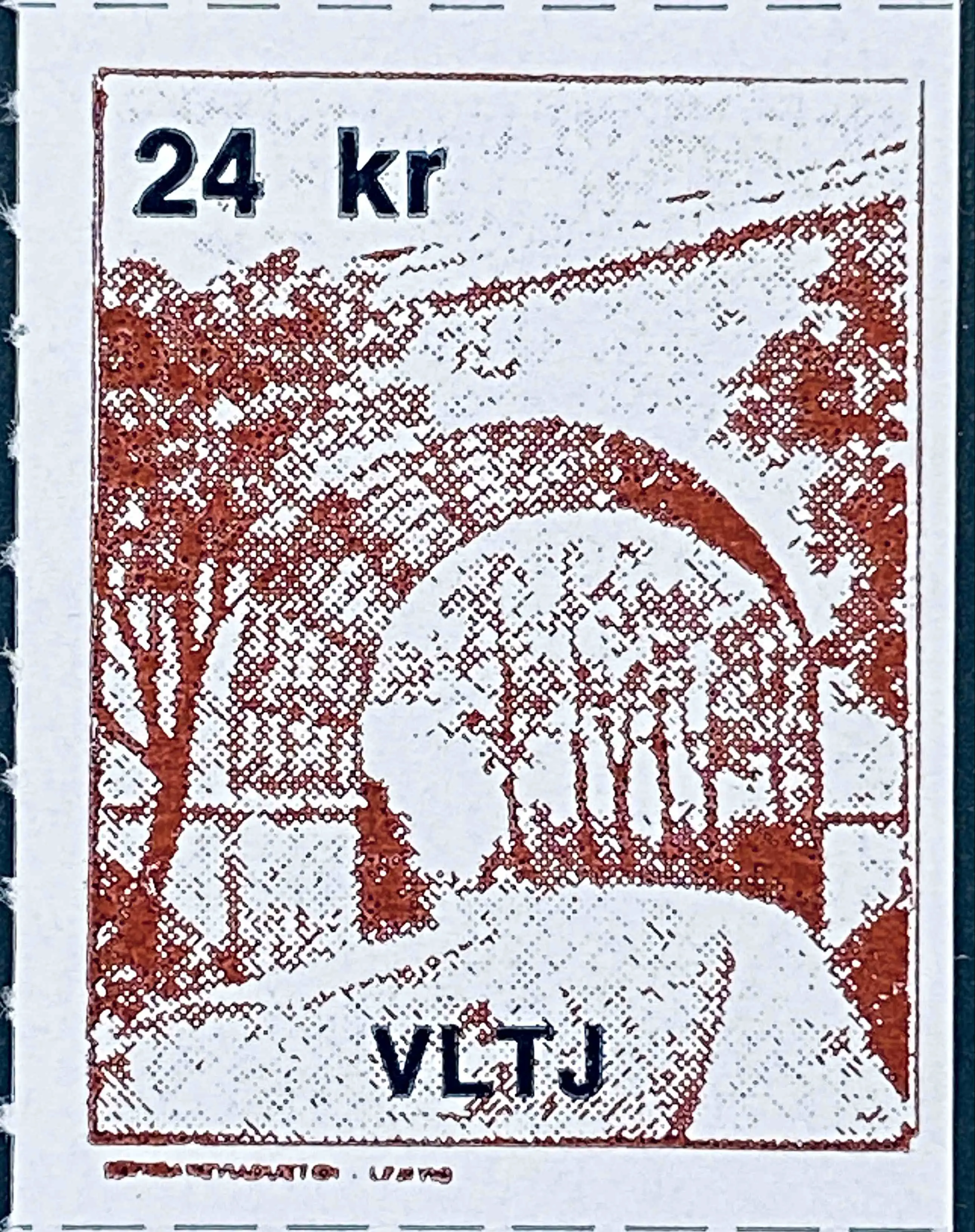 VLTJ 87B - 24 Kroner Motiv: Jernbaneviadukt i Lemvig - Brun.