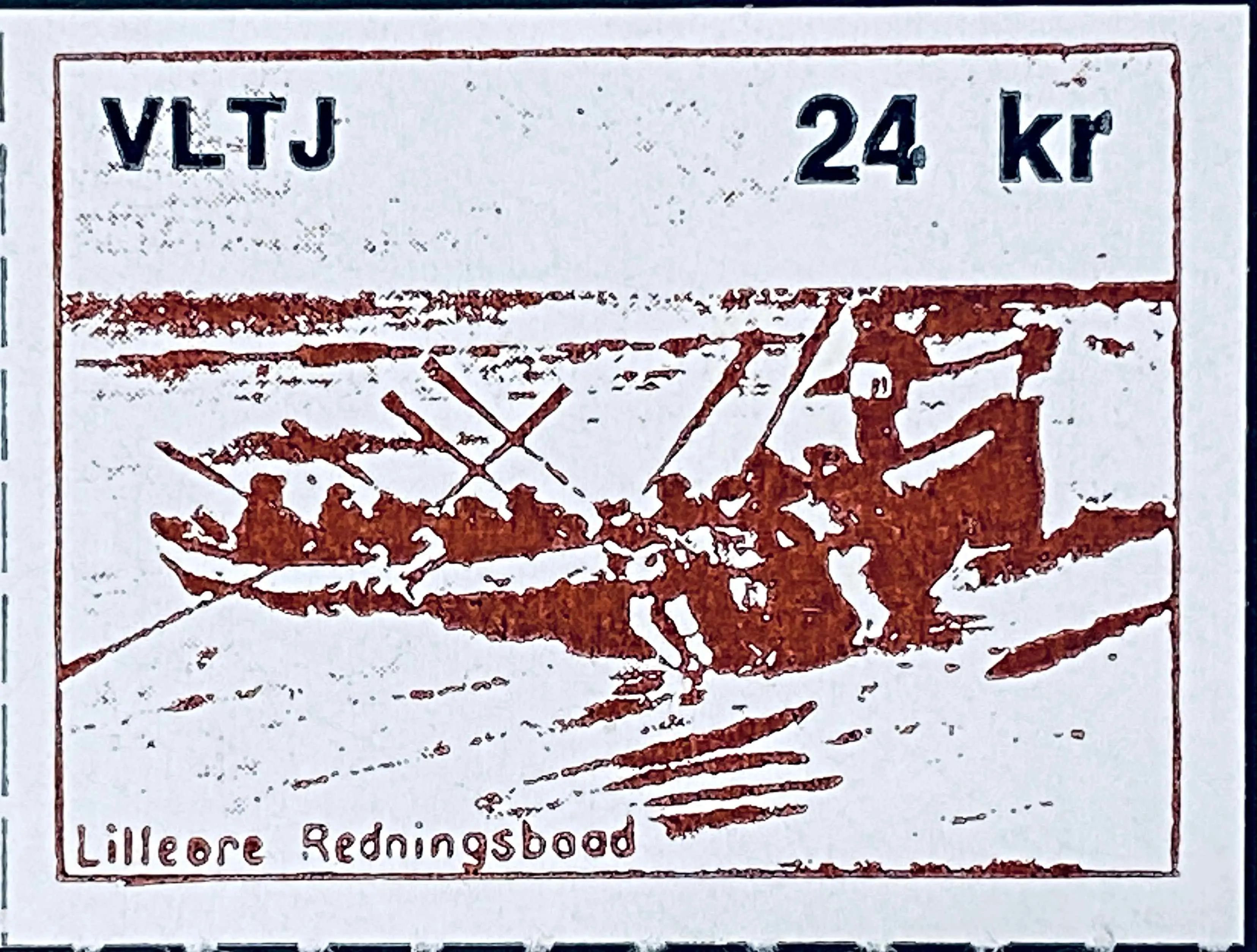 VLTJ 87E - 24 Kroner Motiv: Lilleøre Redningsbaad - Brun.