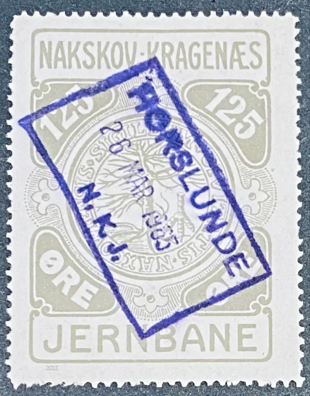 NKJ 29 - 125 Øre - Grå - stemplet på Horslunde Station. NKJ 29 - 125 Øre - Grå - stemplet på Horslunde Station.