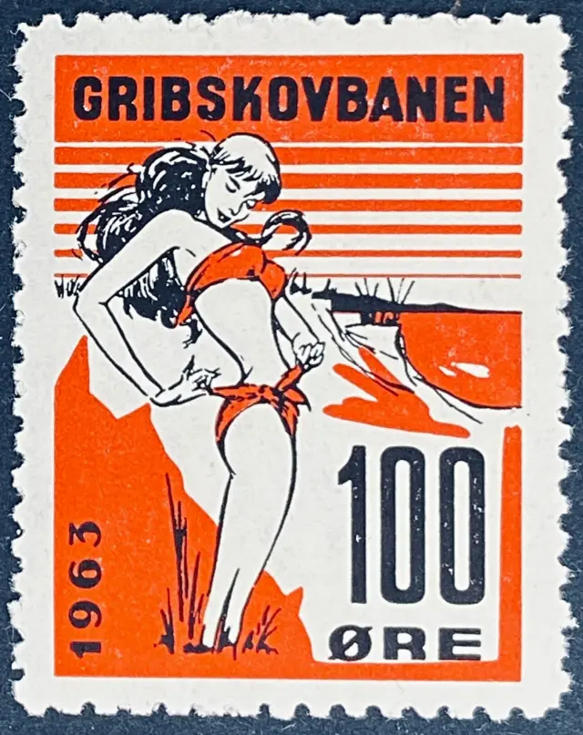GDS 75 - 100 Øre Motiv: Badepige - Sort og Rød.