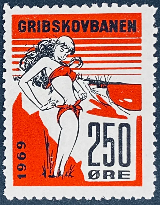 GDS 97 - 250 Øre Motiv: Badepige - Sort og Rød.