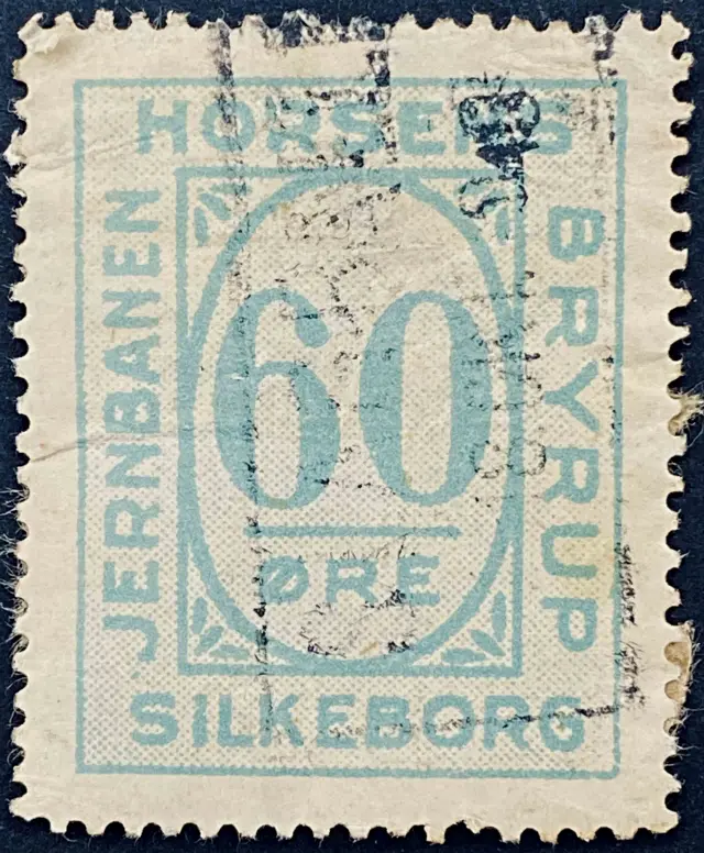 HBS 29 - 60 Øre - Lyseblå - stemplet på Slagballe Station (Sb).