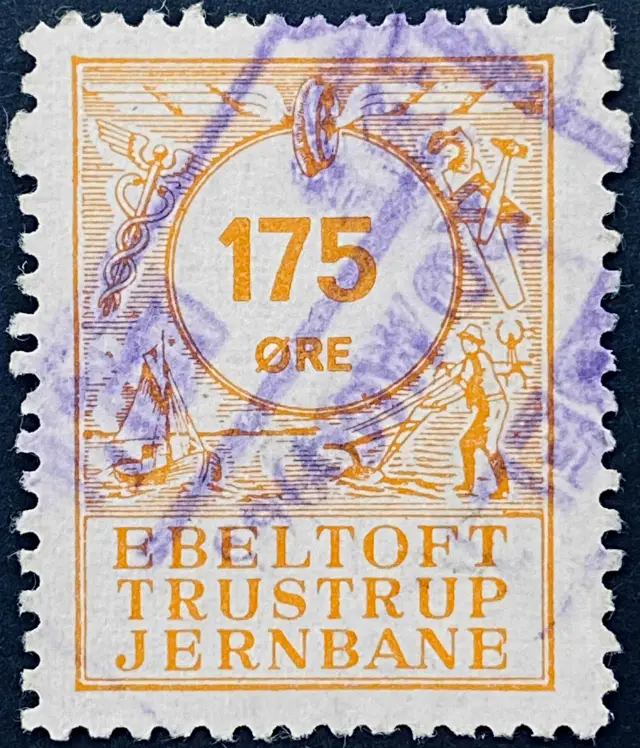 ETJ 47 - 175 Øre - Orangegul - stemplet på Rosmus Station (Rs).