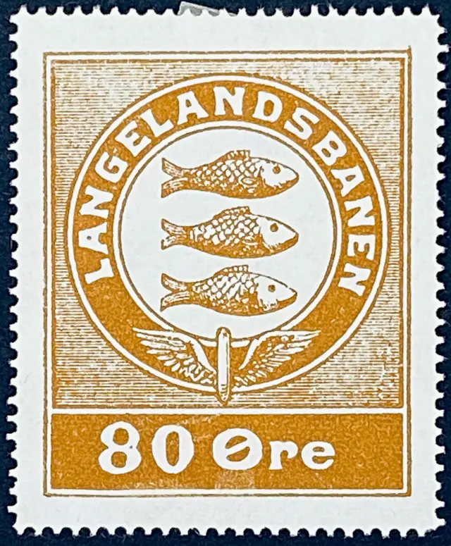 LB 17 - 80 Øre Motiv: Rudkøbings byvåben - Brun.