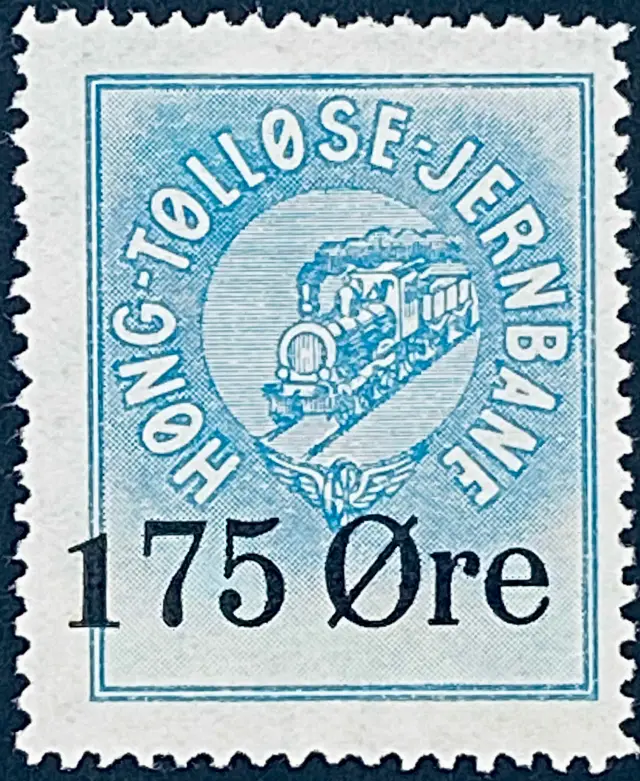 HTJ 37 - Provisorium (overtryk) 175 Øre (et sort 1-tal tiltrykt) på 75 Øre - Blå.