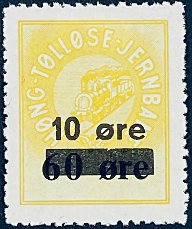 HTJ 40 - Provisorium (overtryk) 10 øre sort bogtryk på 60 Øre - Gul.