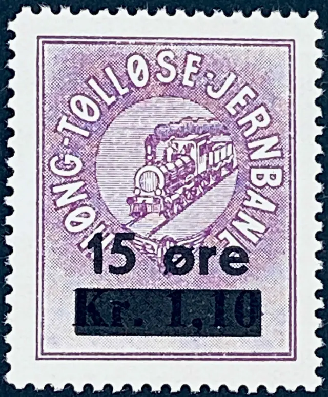 HTJ 41B - Provisorium (overtryk) 150 øre sort bogtryk på 1,10 Kroner - Violet.