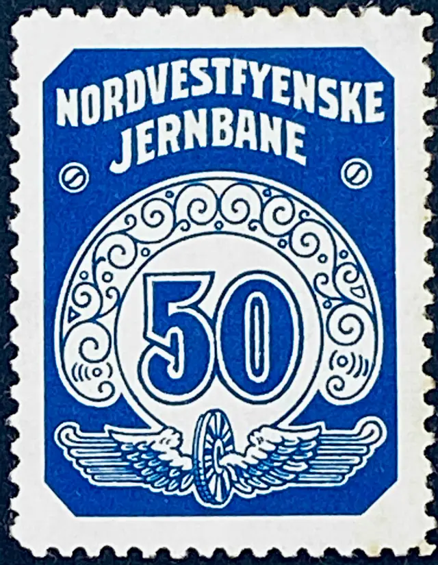 OMB 19A - 50 Øre - Blå.