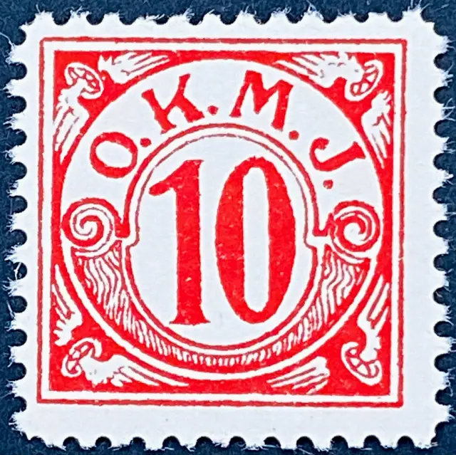OKMJ F15A - 10 Øre - Rød.