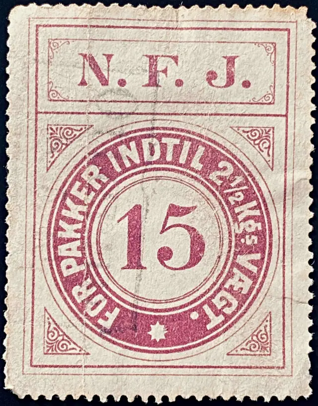 NFJ 6 - 15 Øre - Violet nuance - stemplet på Otterup Station (Ot).