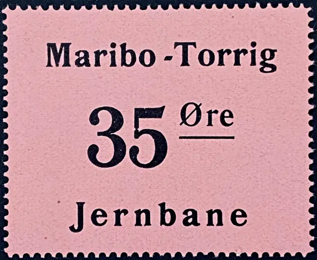 MTJ 9 - 35 Øre - Sort på lyserød papir.
