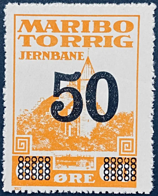 MTJ 10 - Provisorium (overtryk) 50 Øre sort bogtryk på 60 Øre - Orange.