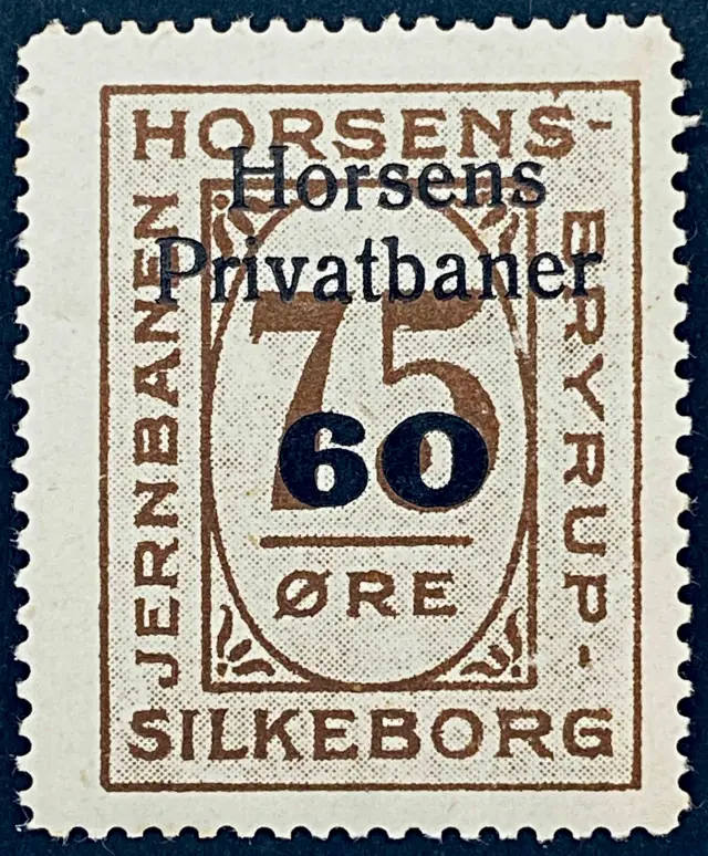HP 19B - Provisorium (overtryk) 75 Øre sort bogtryk på 60 Øre - Brun nuance.