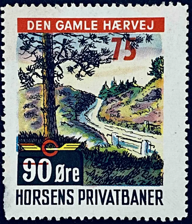 HP 44 - Provisorium (overtryk) 75 Øre rødt bogtryk på 90 Øre - Flerfarvet.