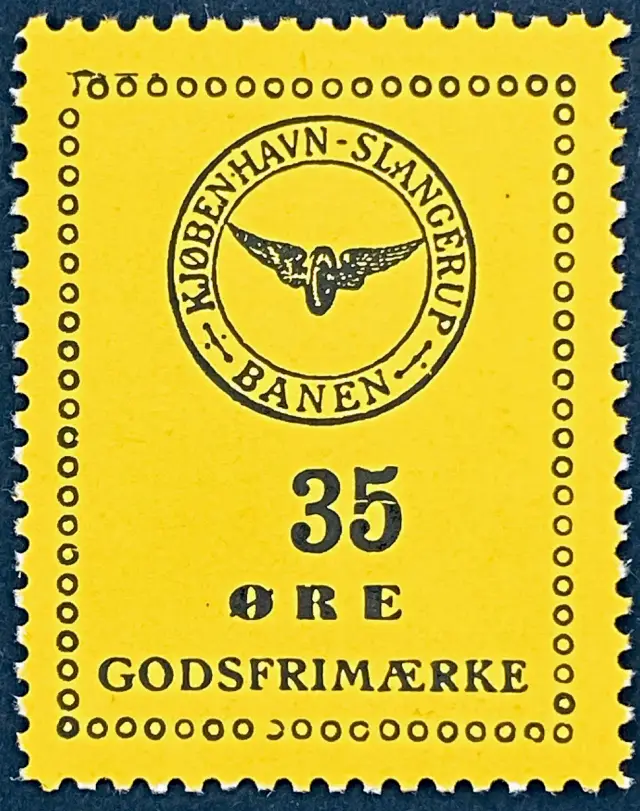 KSB 28 - 35 Øre - Sort tekst på mørkegult papir.