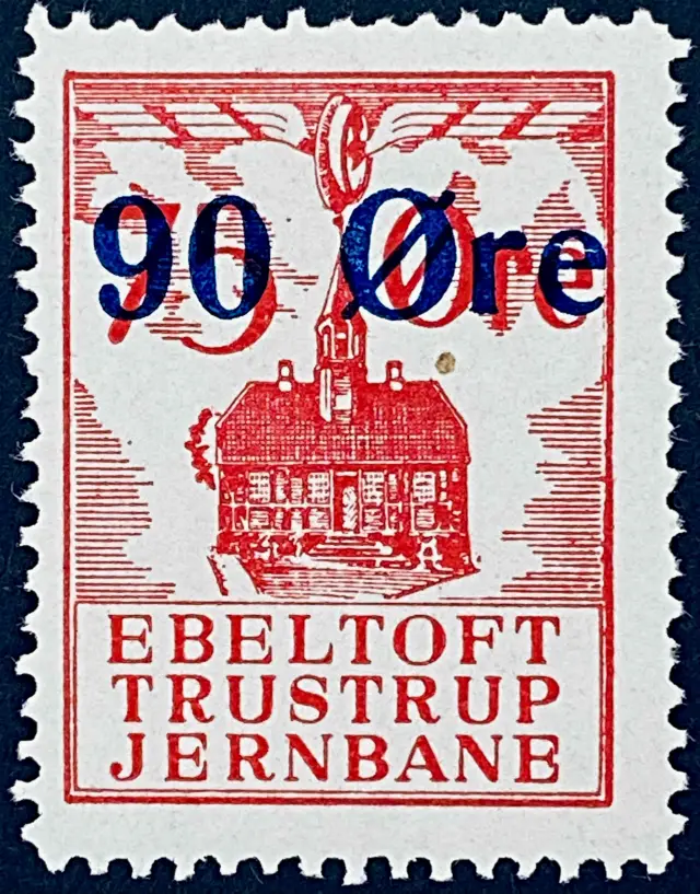 ETJ 26A - Provisorium (overtryk) 90 Øre sort bogtryk på 75 Øre - Rød.