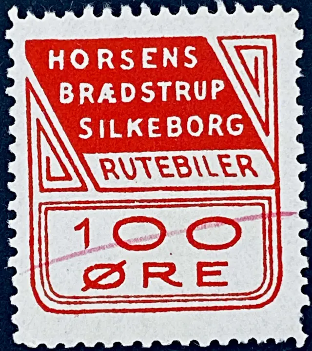 HBS R7 - 100 Øre - Rød - banemærket er stemplet.