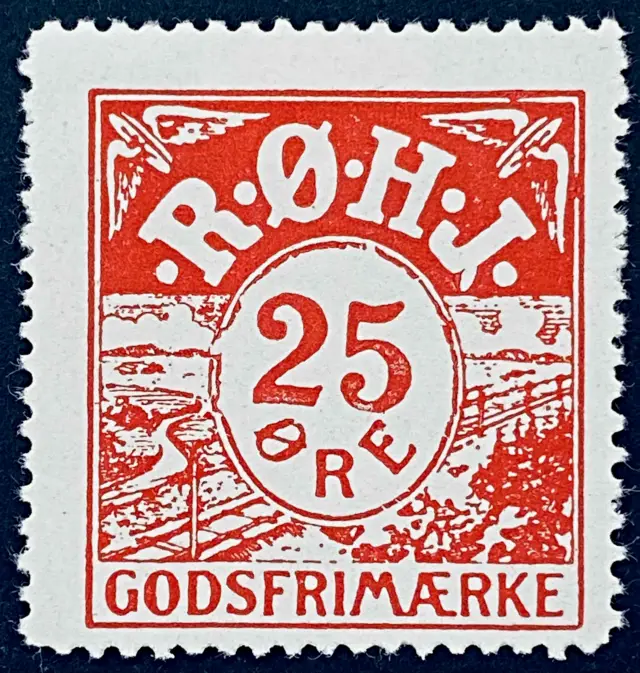 RØHJ 23A - 25 Øre - Rød nuance.